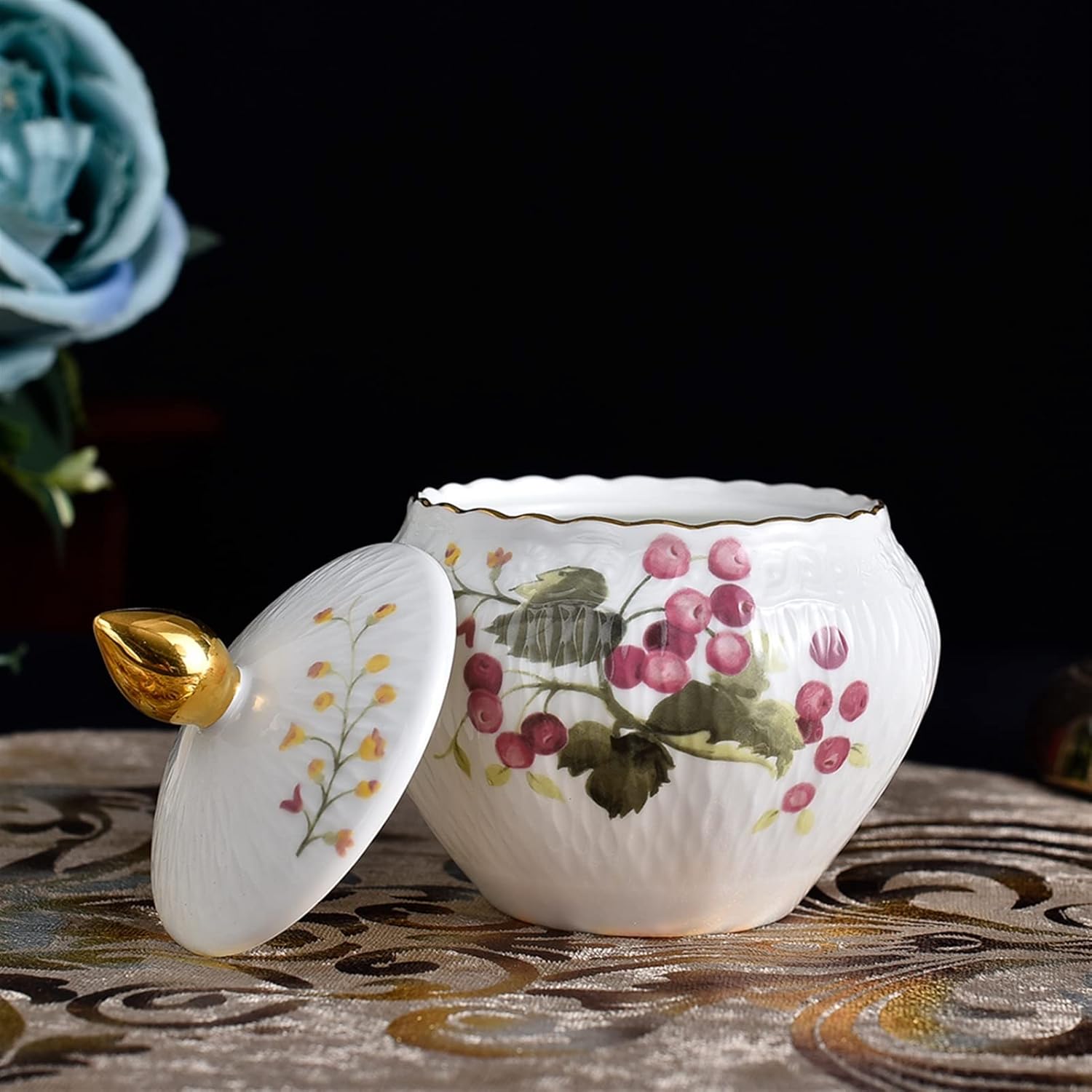 Sugar Bowl Kitchen Sugar Bowl Salt Pot Pepper Storage Jar Seasoning Pot Ceramic Jar Container Condiment Spice Box with Lid Sugar Pot