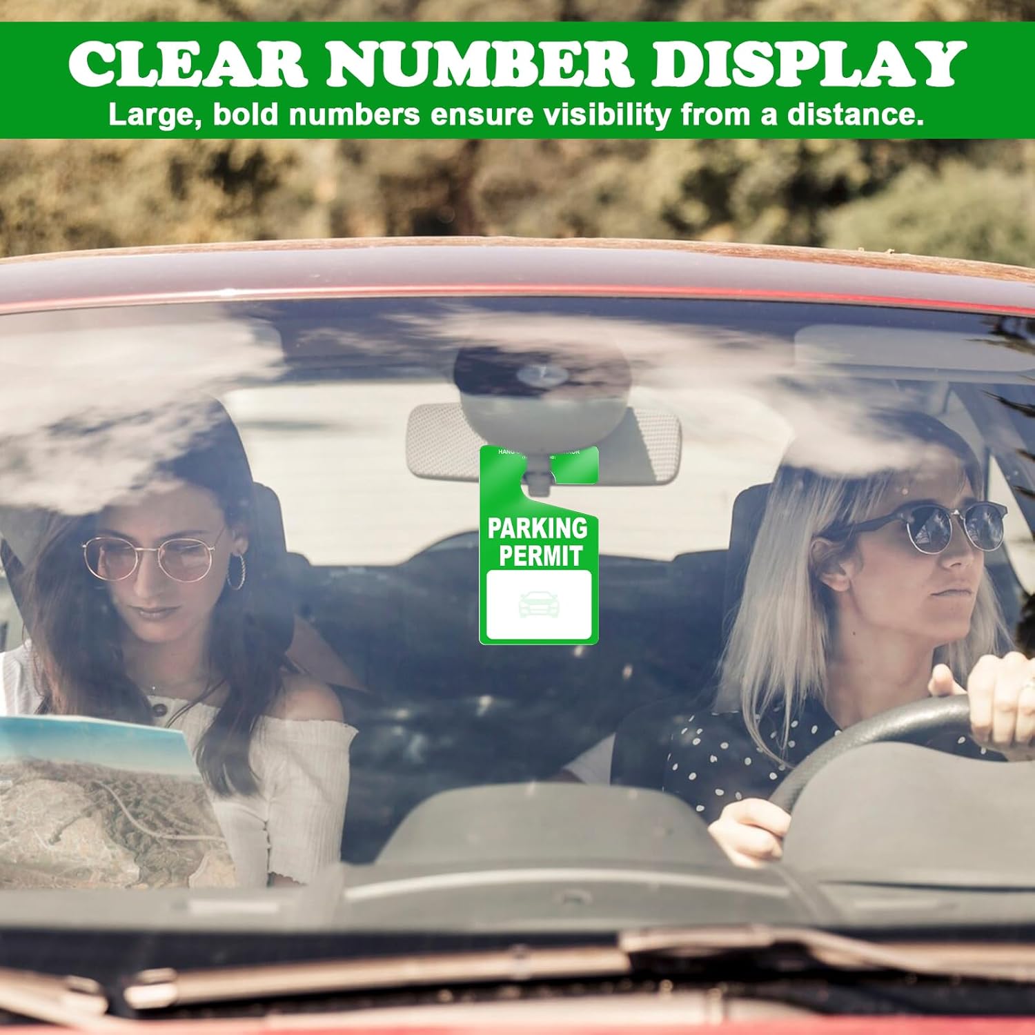500 PCS Plastic Parking Permit Hang Tags Red Blank Rearview Mirror Placards Thick 18 Mil Waterproof PVC 3x5 Inch Single-Sided Printing with 5 Marker Pens for Temporary Parking Passes (500, Green) Green 500