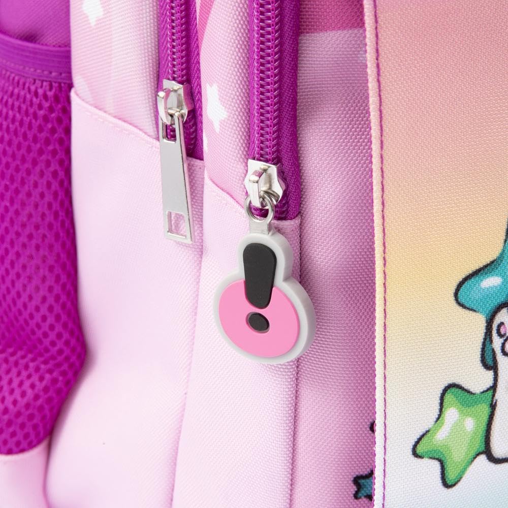 Go Pop - Zaino Modello Meowcorn, 3 Scomparti,Tasche Interne E Laterali Porta Borraccia, Schienale E Spallacci Imbottiti, Con Fascia Personalizzata E Pop Up, Lt 24, Dim 32x44x19, Scuola Elementare