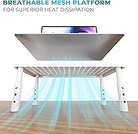 Vista 4 de BONTEC Monitor Stand 2 Pack Height Adjustable Metal Riser with Pen Holder, White, 14.5” x 9.1”, Ergonomic Desktop Stand for Computer, Printer, Blanco