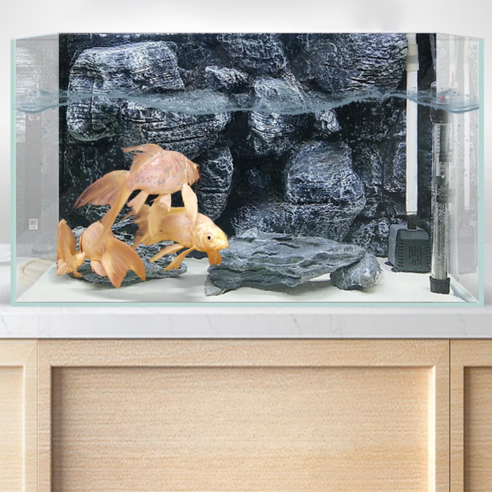 Decoración única de Peces en 3D Que Ofrece un Impresionante Fondo de terrario y CREA un hábitat para diversas Criaturas acuáticas. Tablero de
