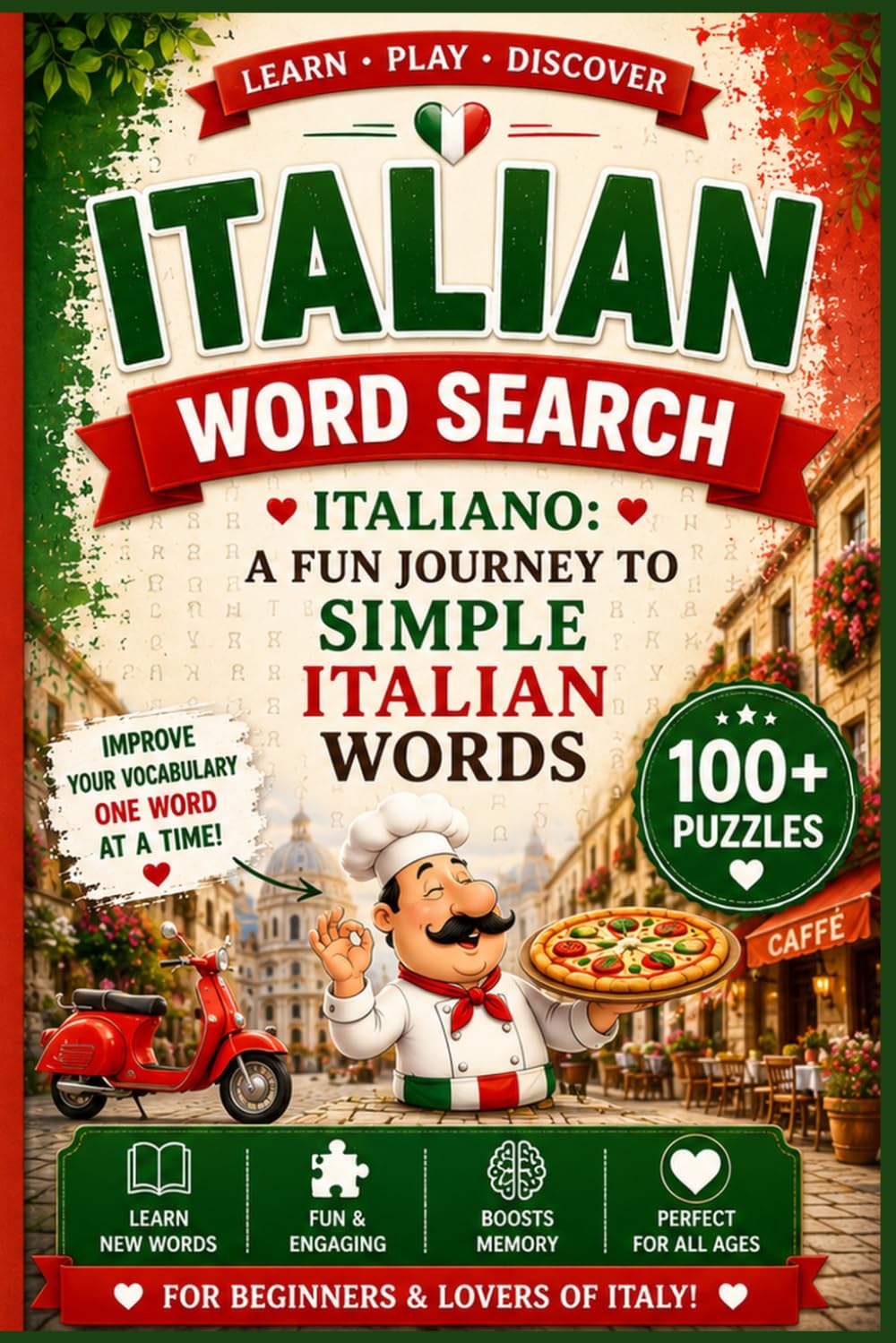 Learn Italian Puzzle Book: Word Search Puzzle Book