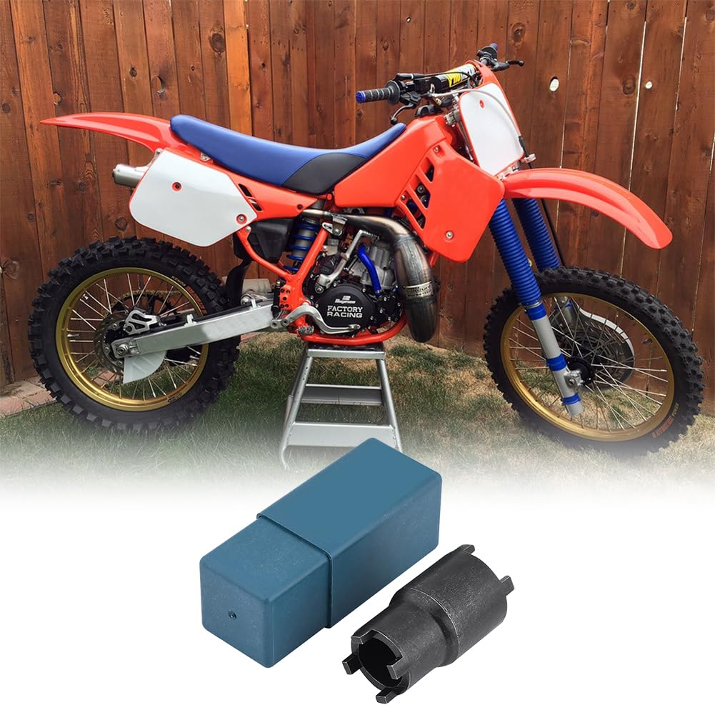 Tiiyee Chiave Per Controdado Frizione, Dado di Bloccaggio da 20-24 mm Bussola Spinner Olio Strumento Inglese Acciaio Rimozione Doppia Testa Quattro Artigli Nero CRF 600RR 450R 250L