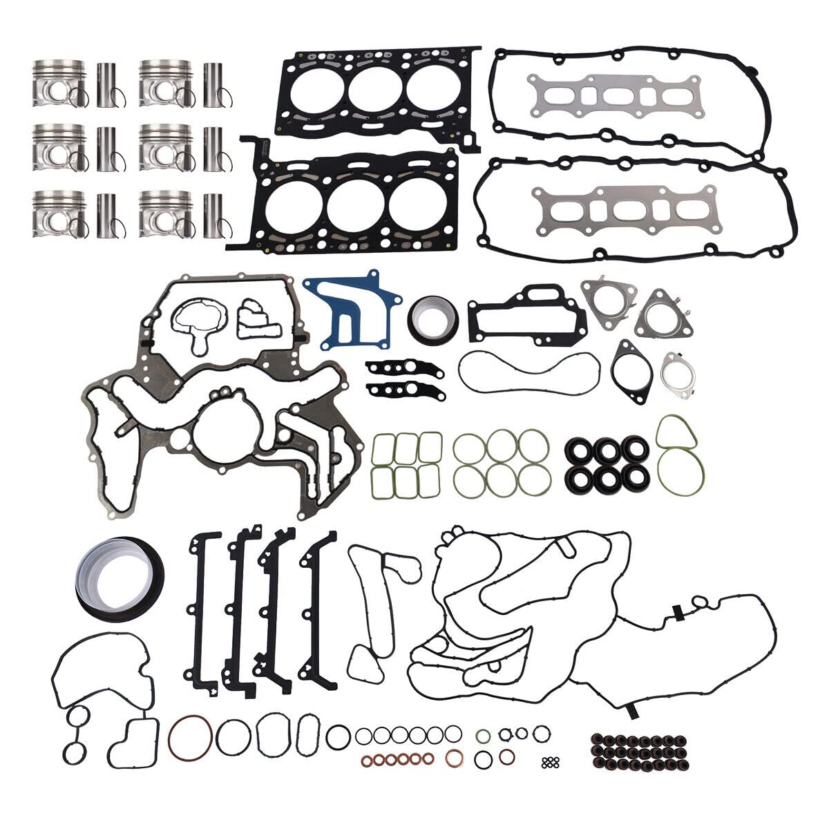 Set Guarnizioni Pistone e Testata Compatibile con T0ua-reg A4 A6 Q5 3.0 TDI 059107065