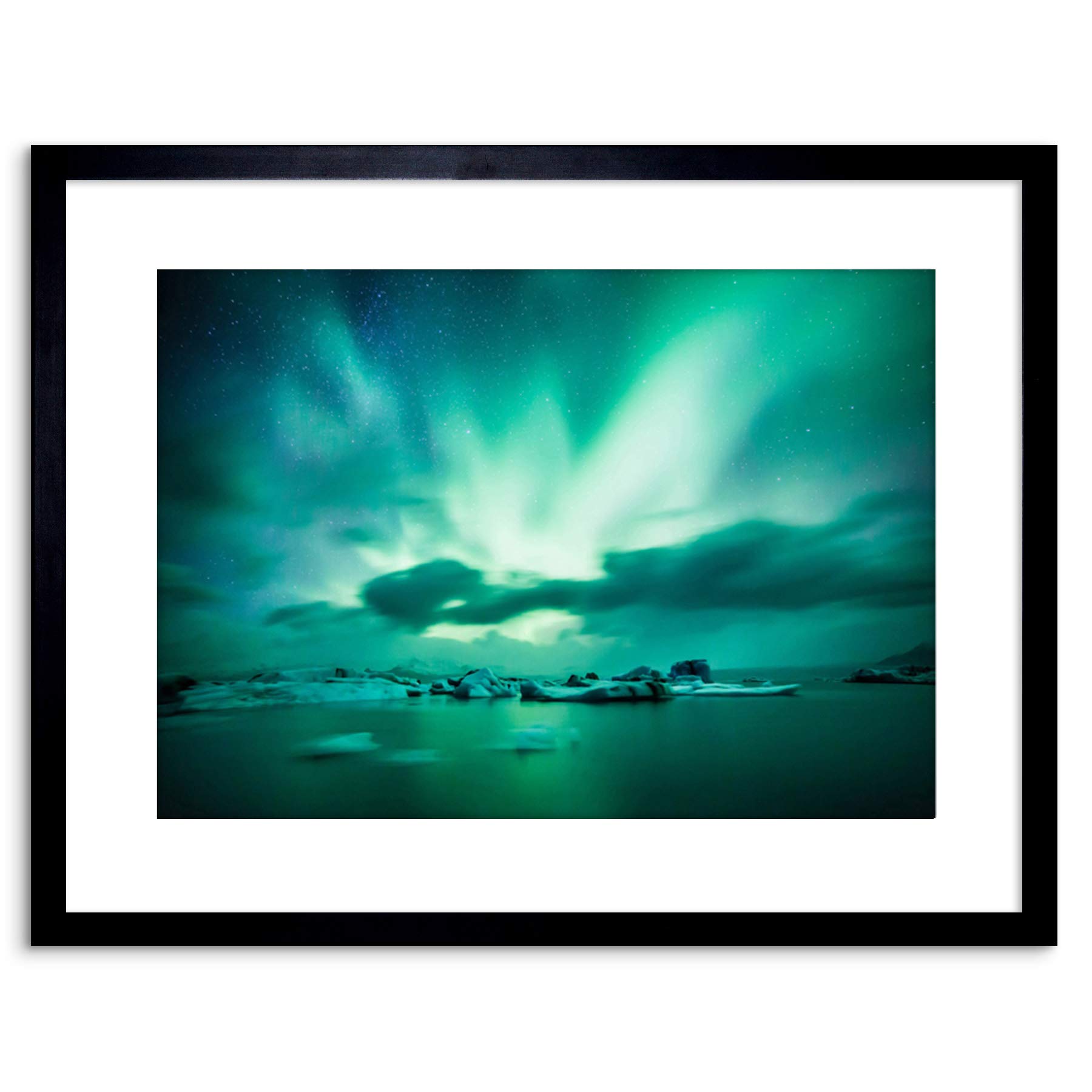 Wee Blue Coo SPACE PHOTO AURORA BOREALIS NORTHERN LIGHTS FRAMED ART PRINT POSTER F97X12291