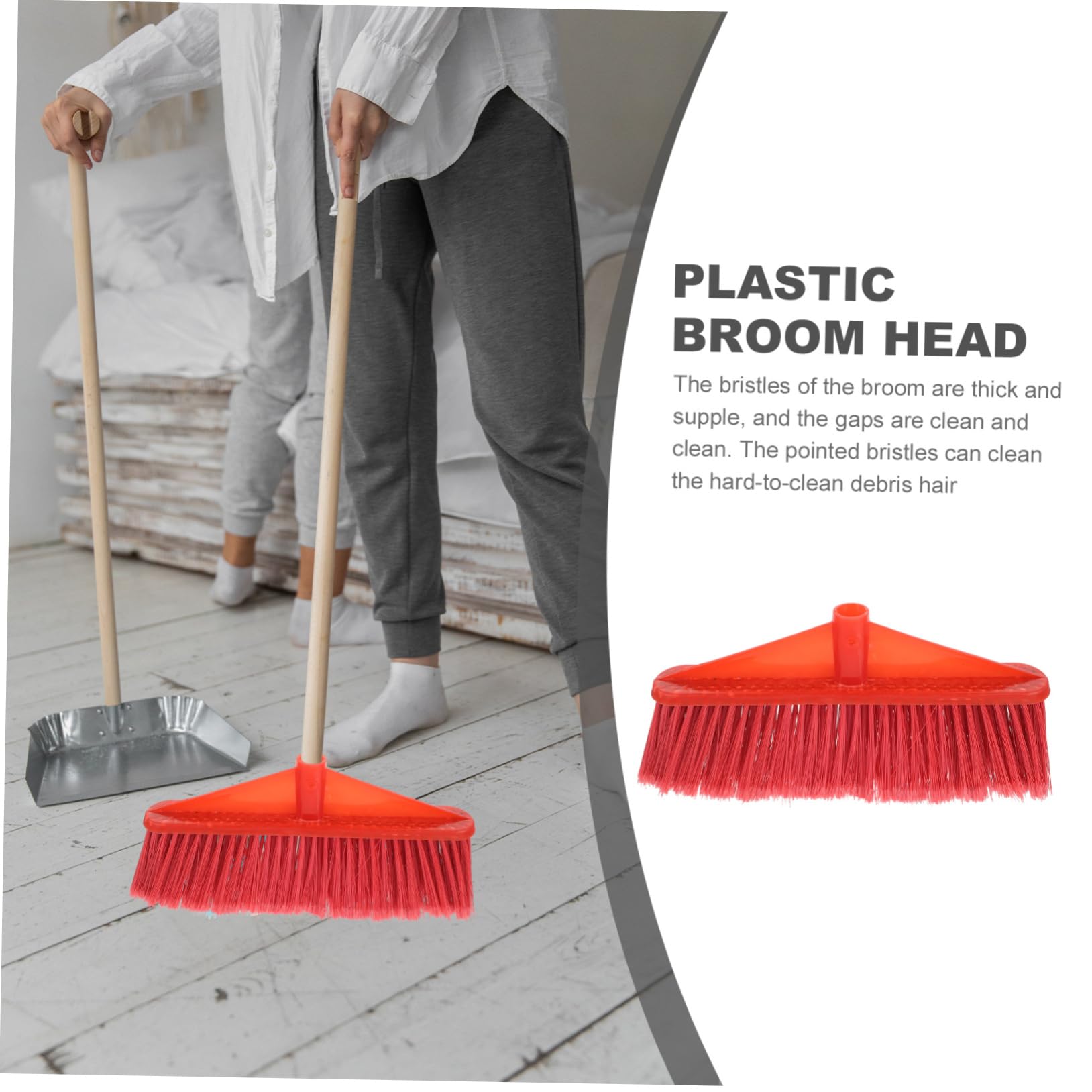 Cabezal de Escoba de Plástico Reutilizable, Accesorio de Repuesto para Escoba de Cocina, Diseño Compacto, Material Plástico Resistente, para Limpieza Doméstica, Reemplazo