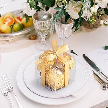 Accessotech 50 Pieces Wedding Favour Boxes Bridal Showers Parties