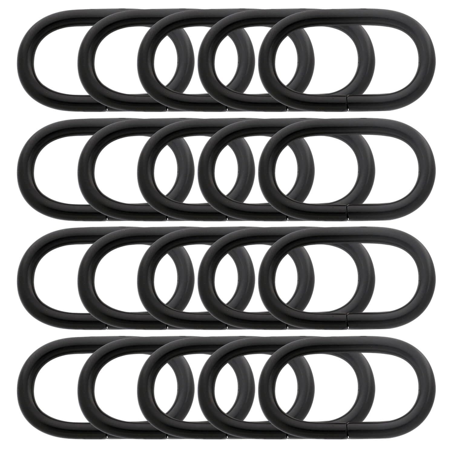 BIKICOCO 1-1/4'' Metal Oval Ring Buckle Loops Non Welded for Leather Purse Bags Handbag Straps Black - Pack of 20