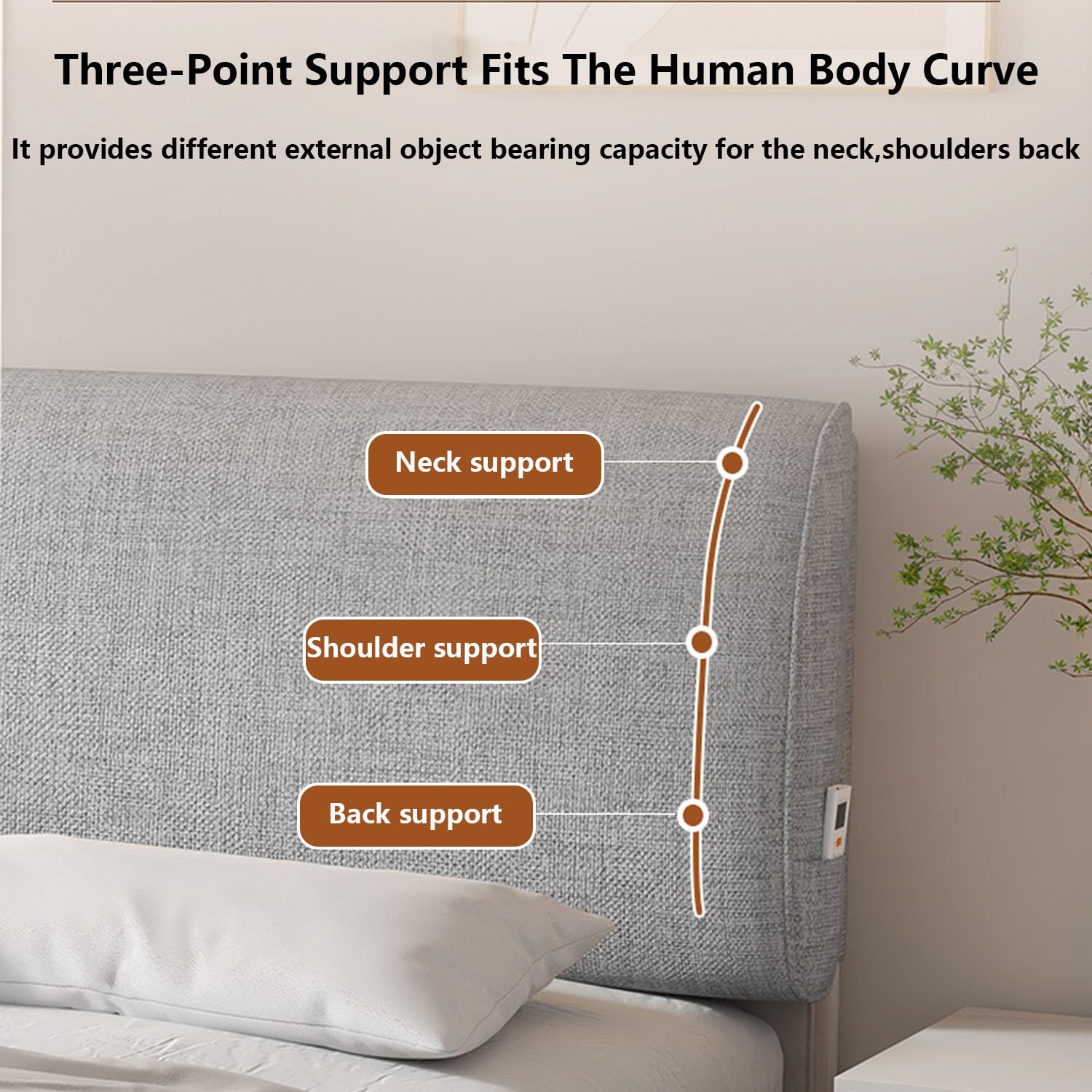 Testata Letto Cuscini,Tessuti di Cotone E Lino,Copri Testata Letto Universale,Copritestiera Protezione Lavabile,Addensare Anti-Graffio Anti-Polvere(180 * 60 * 6cm(Straps),Oatmeal)