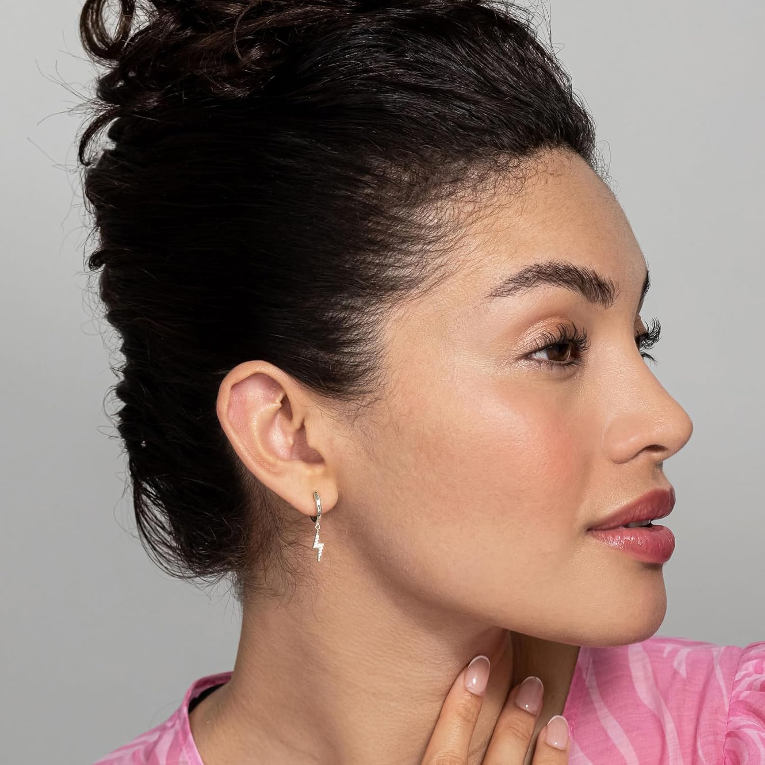 PAVOI 14K Gold Plated S925 Sterling Silver Post Lightweight Drop/Dangle Huggie Earrings for Women | Star, Lock, Butterfly, Moon, Lightning | Dainty Earrings - Image 4