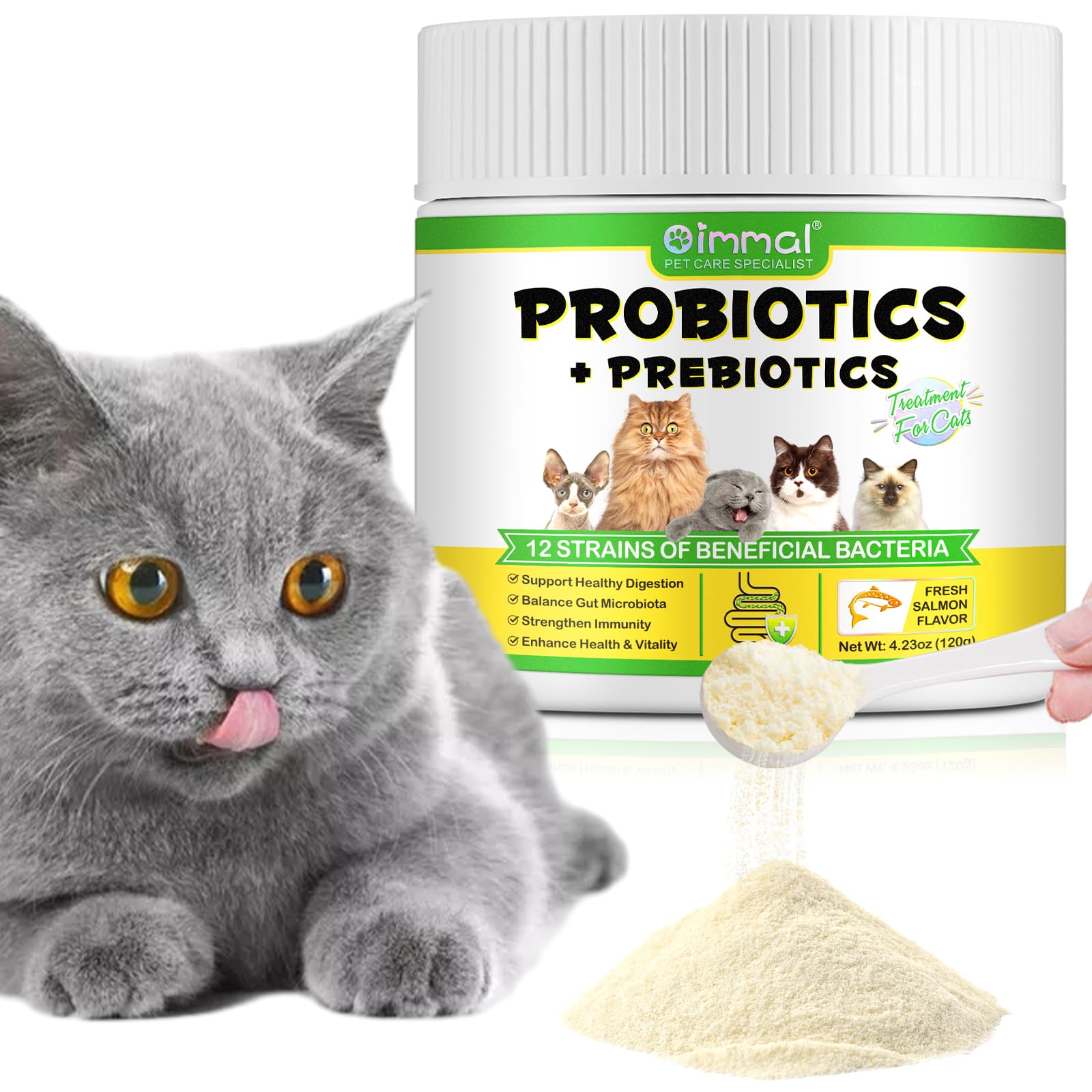 Cat Probiotic Powder, Cat Probiotics for Gut Health Probiotic Powder for Cats Cats Digestive Supplement
