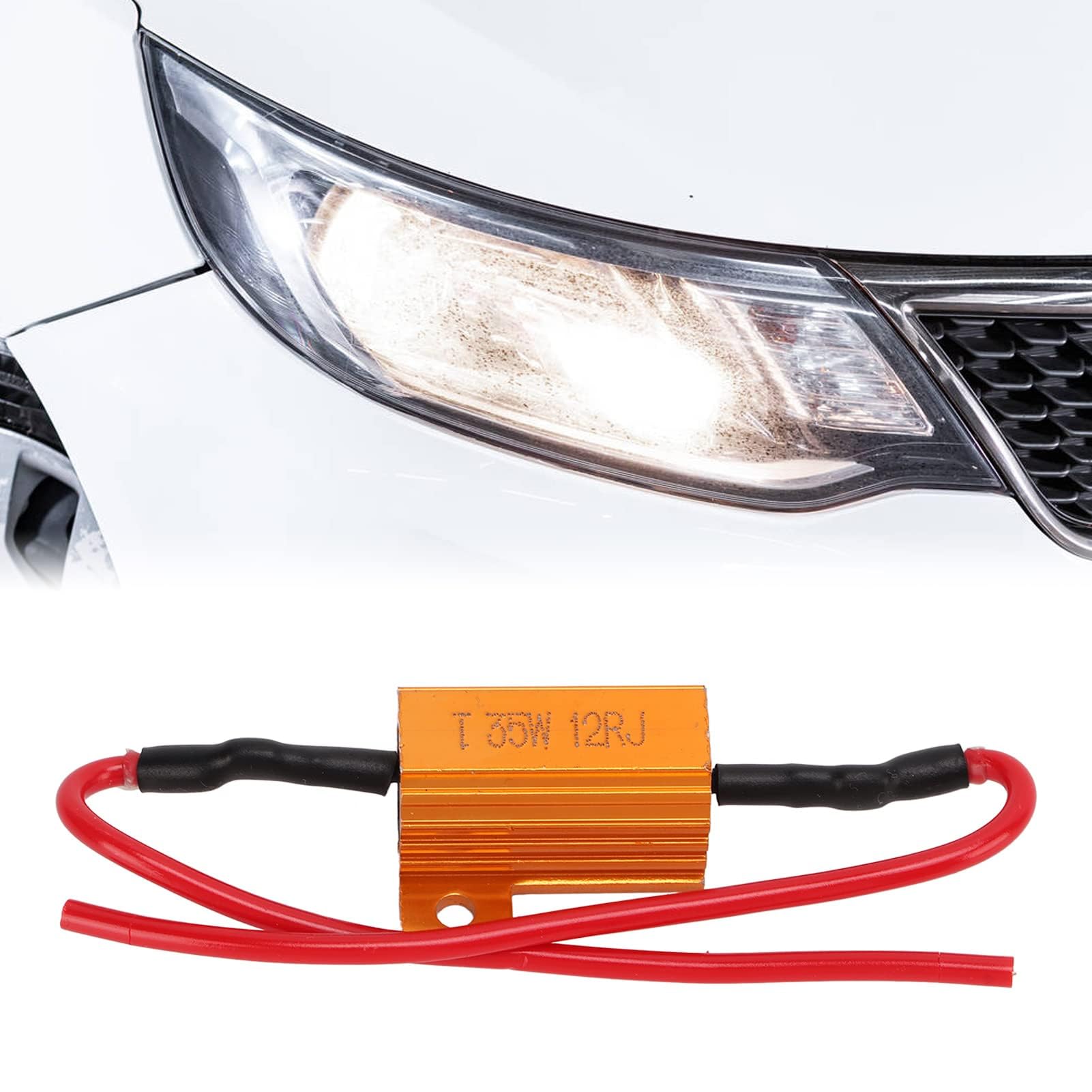 2 Szt. Rezystor Obciążenia LED Dekoder Rezystor Ochrona Obciążenia 35W 12Ω Oświetlenie Elektronika Kierunkowskazy LED światła Przeciwmgielne Wolne od Błędów Wyeliminuj Kody Błędów Zestaw do Wymiany