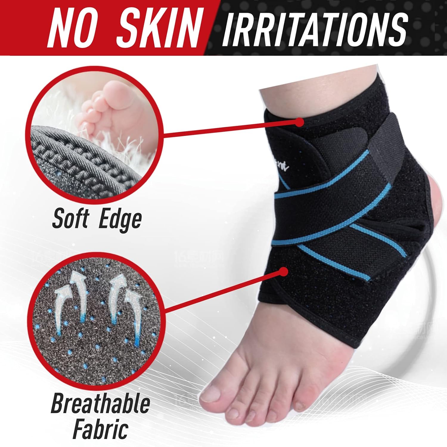 Ankle Brace, Gelocent Ankle Support with Adjustable Wrap, Breathable Compression Brace for Arthritis, Pain Relief, Sprains, Sports Injuries and Recovery, One Size Fits Most for Men & Women : Health & Household
