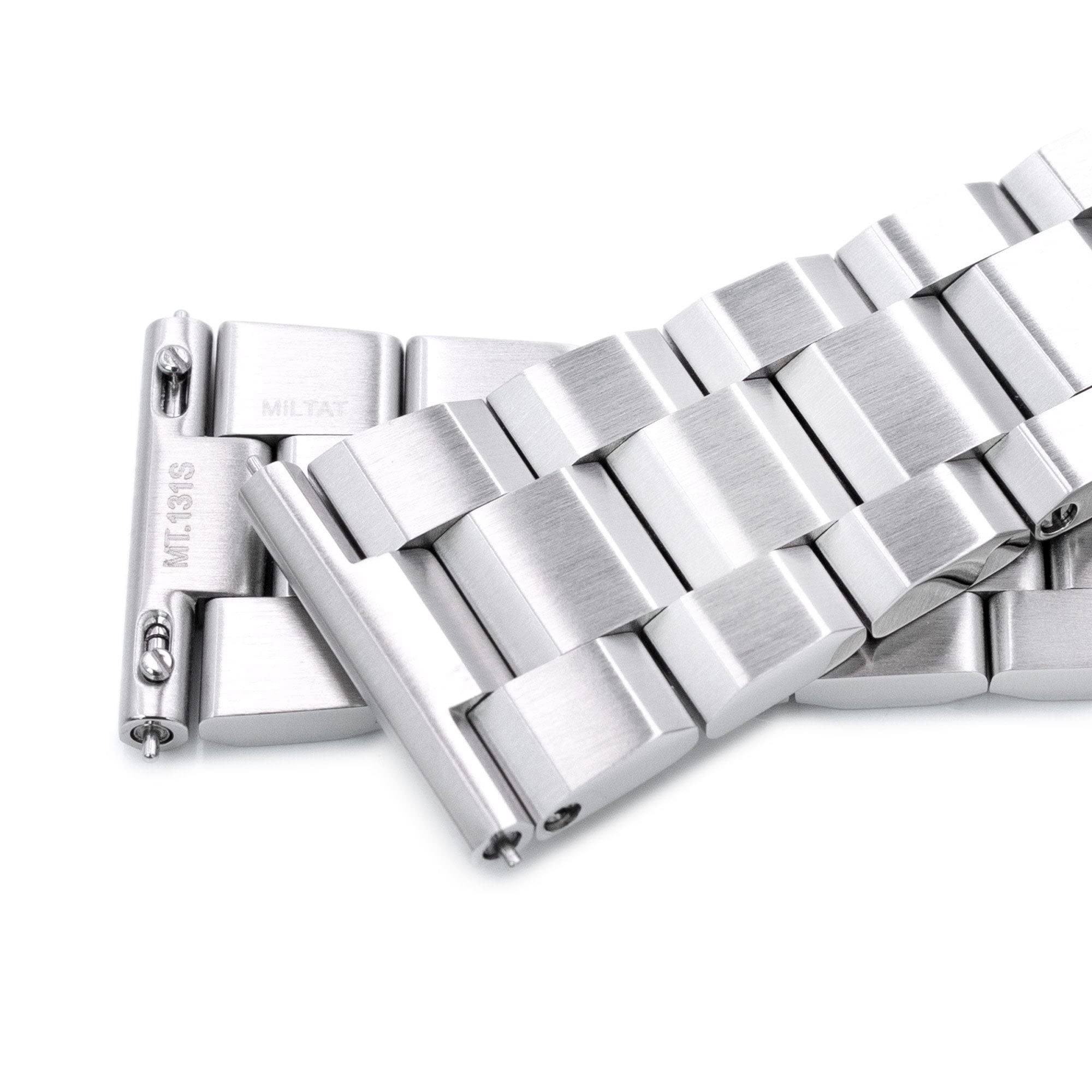 MiLTAT 22 mm Hexad III QR Bracelet de montre en métal à extrémité droite à dégagement rapide