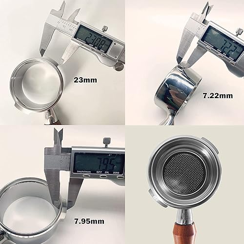 Miniatura 5 de Portafiltro sin fondo de 2.283 in para máquina de café expreso compatible con GAGGIA Classic Pro 304 de acero inoxidable, dos orejas, cesta de