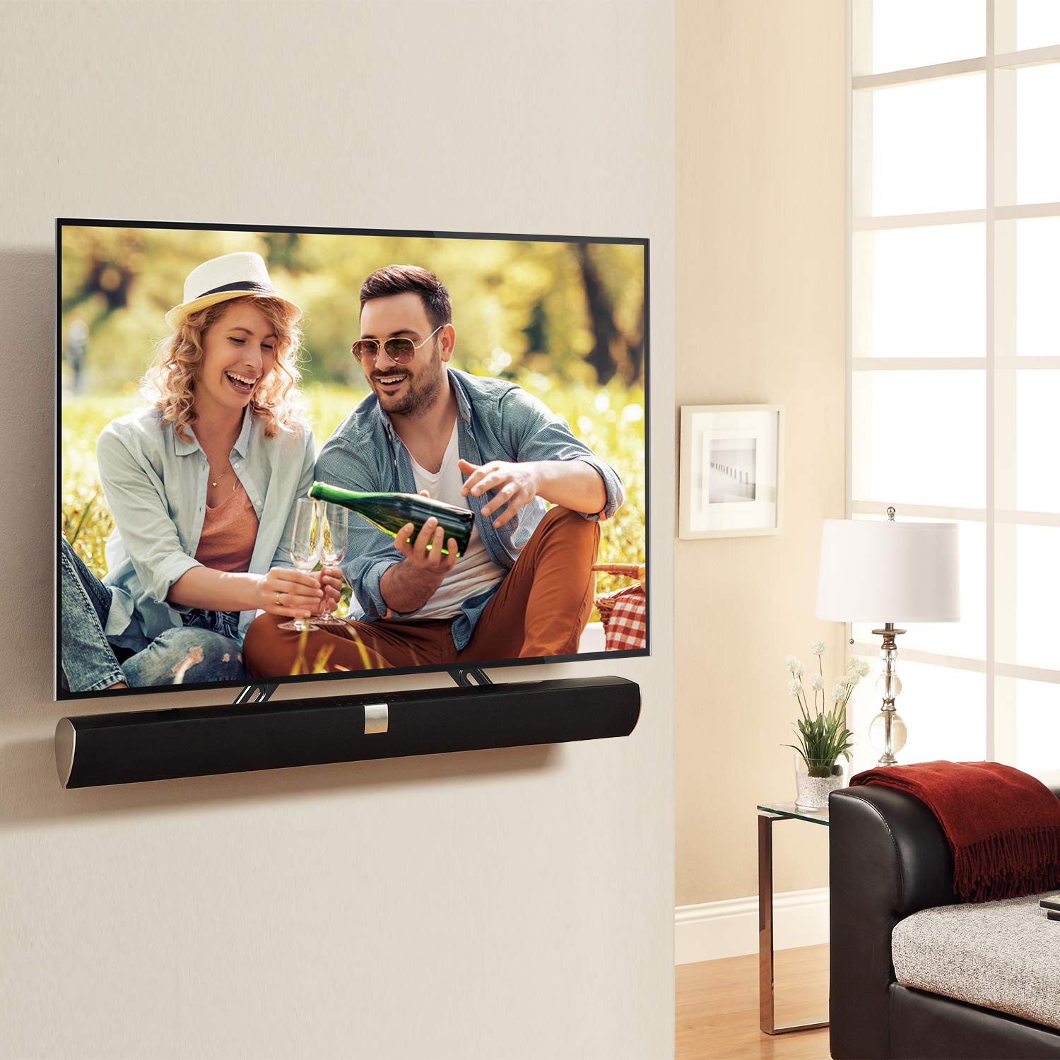 Buy Soundbar Bracket Sound Bar TV Mount Designed for TVs with Protruded