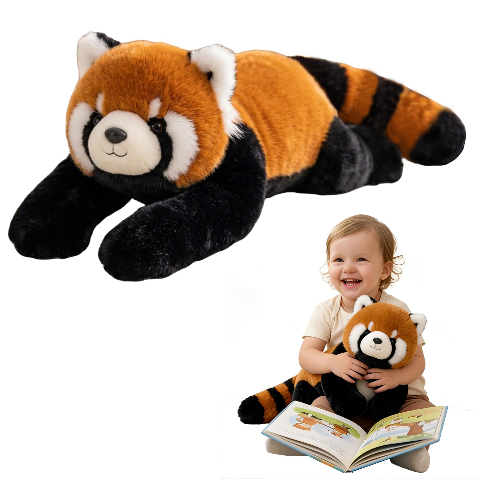 Vibbang Weighted Stuffed Animal, Weighted Red Panda Plush Toy, Soft Weighted Plush Pillow, Red Panda Gifts, Comfort & Relaxation, Sleep Support Hugging Pillow Anxiety Relief for Kids Adults 45CM — image 1