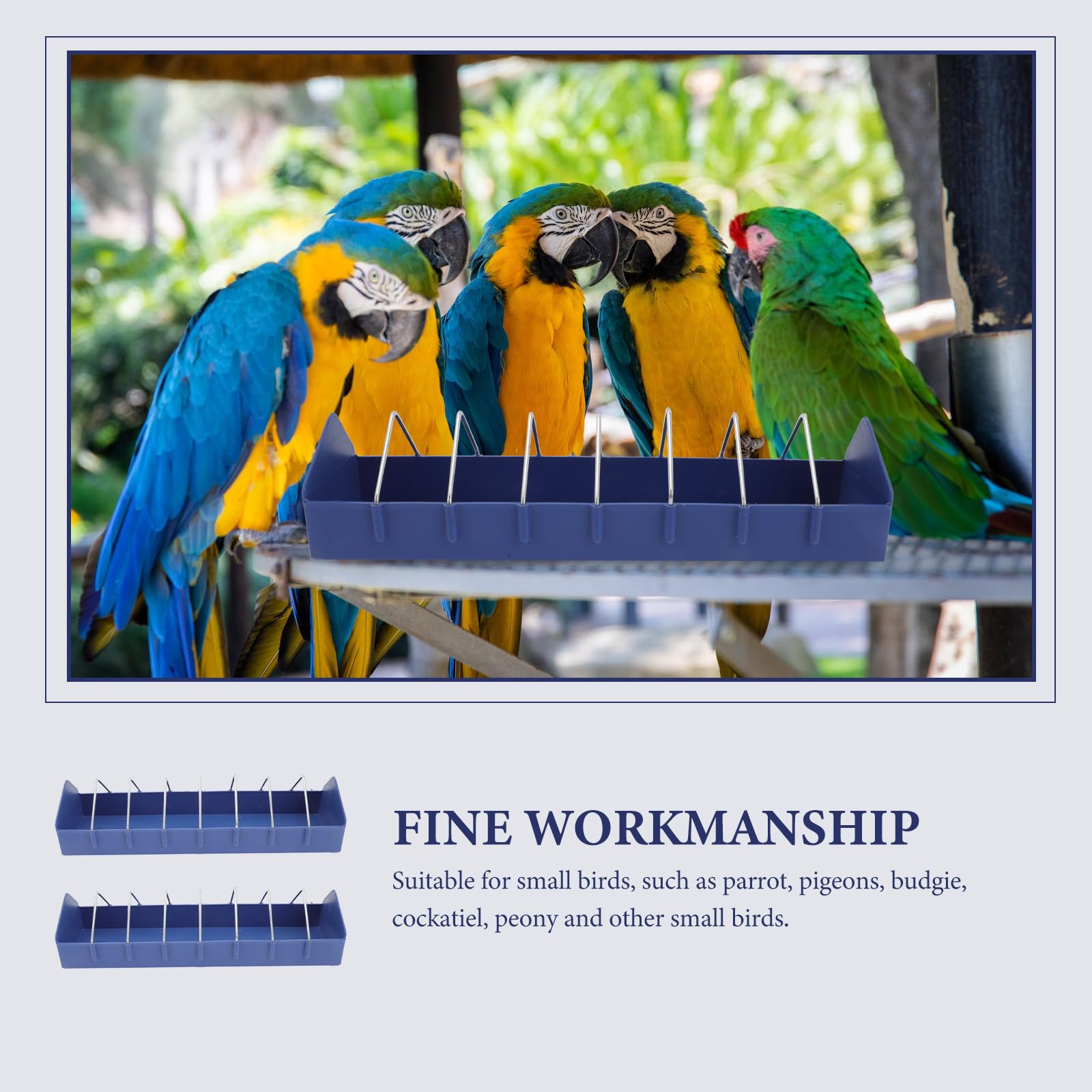 GANAZONO 2 Pièces Pigeon Mangeoire Mangeoire à Oiseaux Fente en Plastique Bac de Rangement Distributeur de Nourriture pour Oiseaux Plat d'alimentation Conteneur Grand Bol d'alimentation