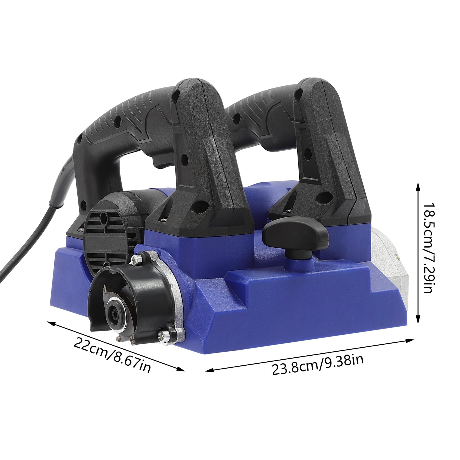 Elektrischer Wandhobel, 1300W Tragbare Elektrische Wandhobelmaschine, 1-4mm Hobeltiefe, 15cm Breite, Betonschaufelmaschine Wandschaber, Sanierungsfräse Putzfräse Mauerfräse (Schwarz+Blau)