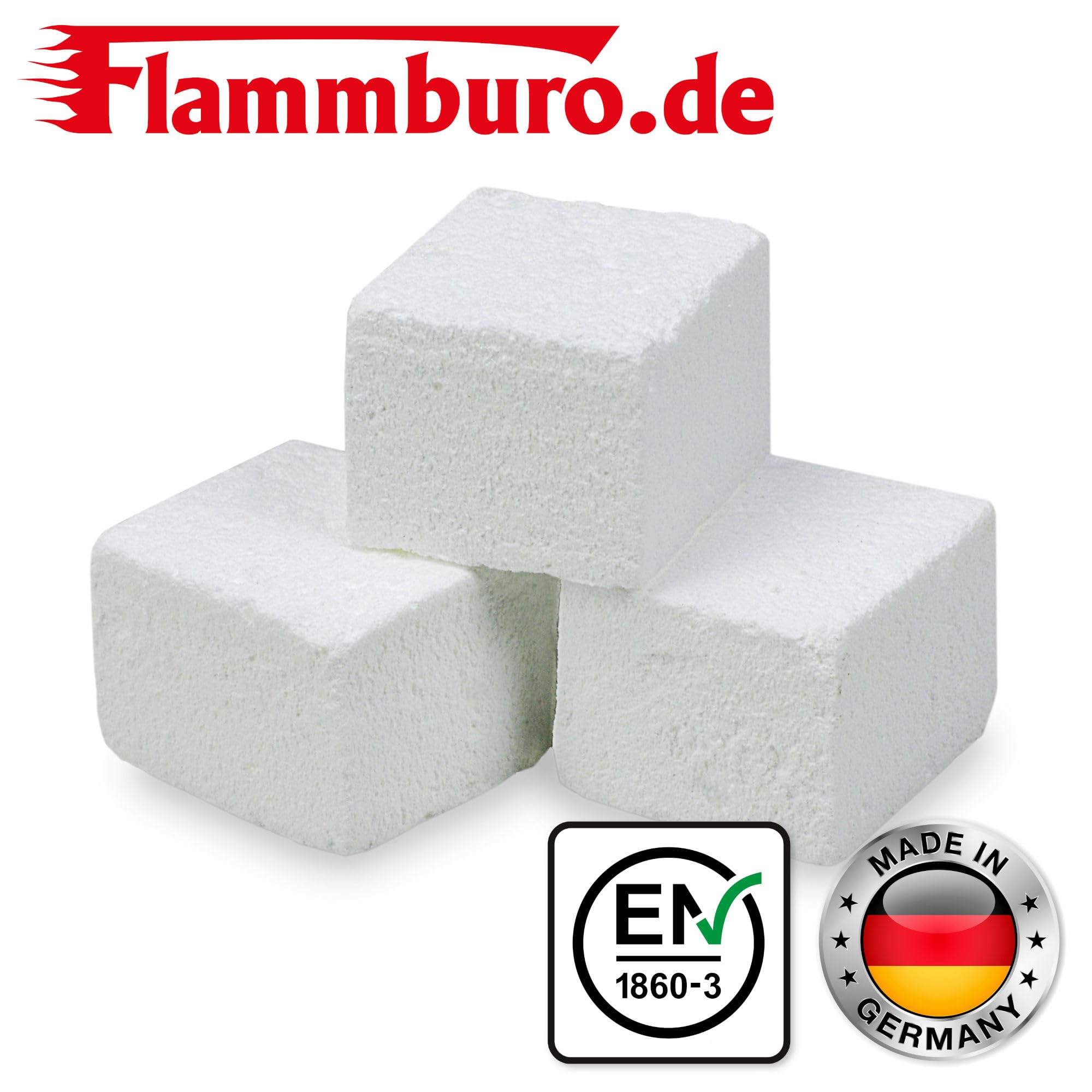 FLAMMBURO | Anzündwürfel Paraffin | 1152 Würfel in 24 Platten | Sauber portionierbar und geruchsarm | Für Grill, Kamin und Ofen