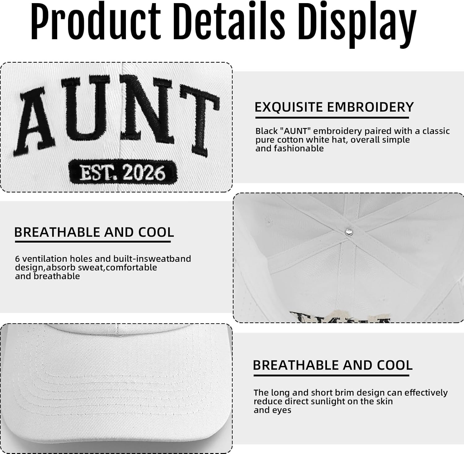 Family Baseball Hat, Pregnancy Announcement Mother Father Day Birthday Gifts for Dad Mom Aunt Uncle - Image 2