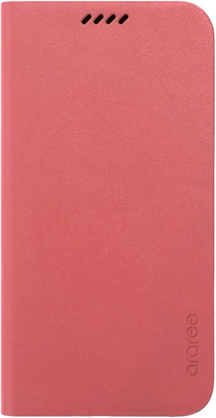ARAREE Galaxy S6 Case, [Slim Diary] Premium Genuine Leather Wallet Case Flip Cover with Credit Card ID Holder for Samsung (CORAL PINK)