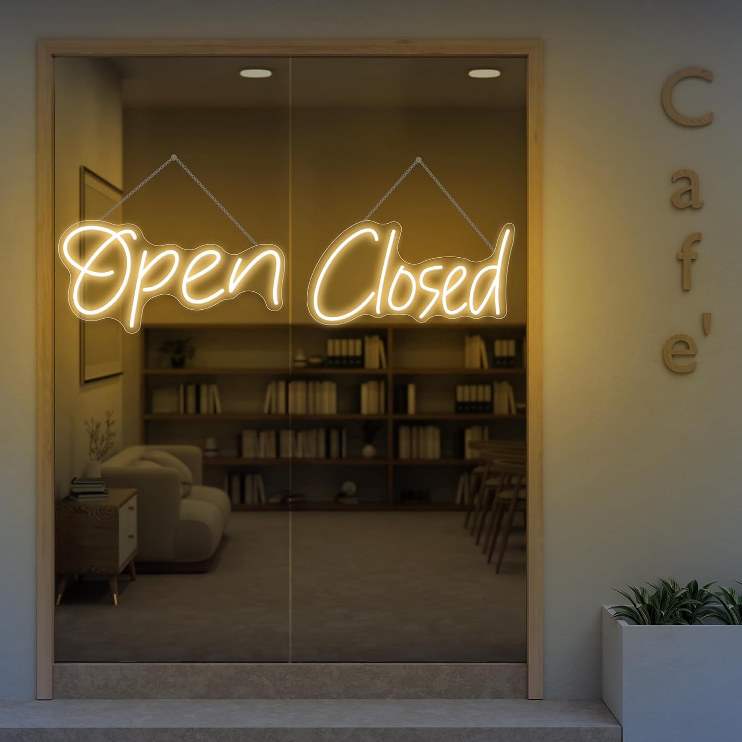 2 Pack Open Signs And Closed Sign Neon Open Sign for Business, Coffee Shop, Restaurant, Storefront Window Display (16.5x8" Green)