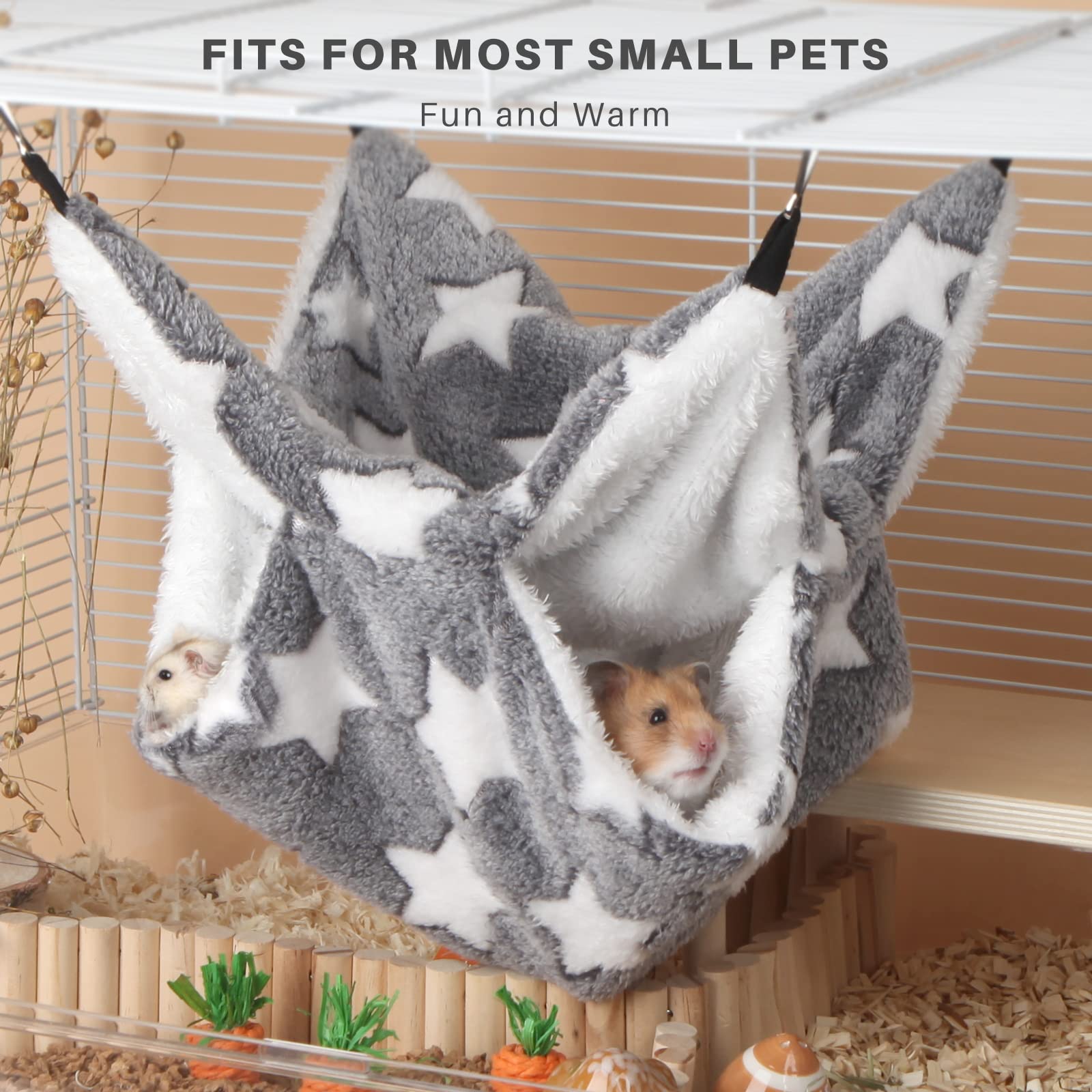 Hamster Hängematte Mit Holzgestell - Atmungsaktives Schlafnest Für Kleintiere