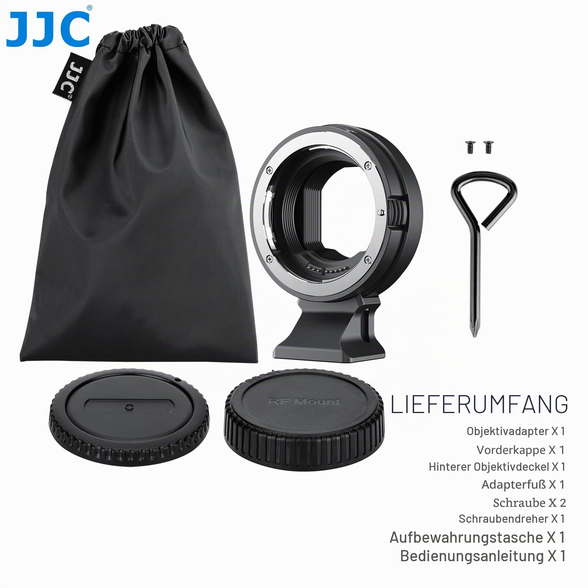 JJC Objektiv-Adapter Canon EF EF-S auf EOS RF-Mount für EOS R Ra RP R3 R5 R5c R6 R6II R6III R7 R8 R10 R50