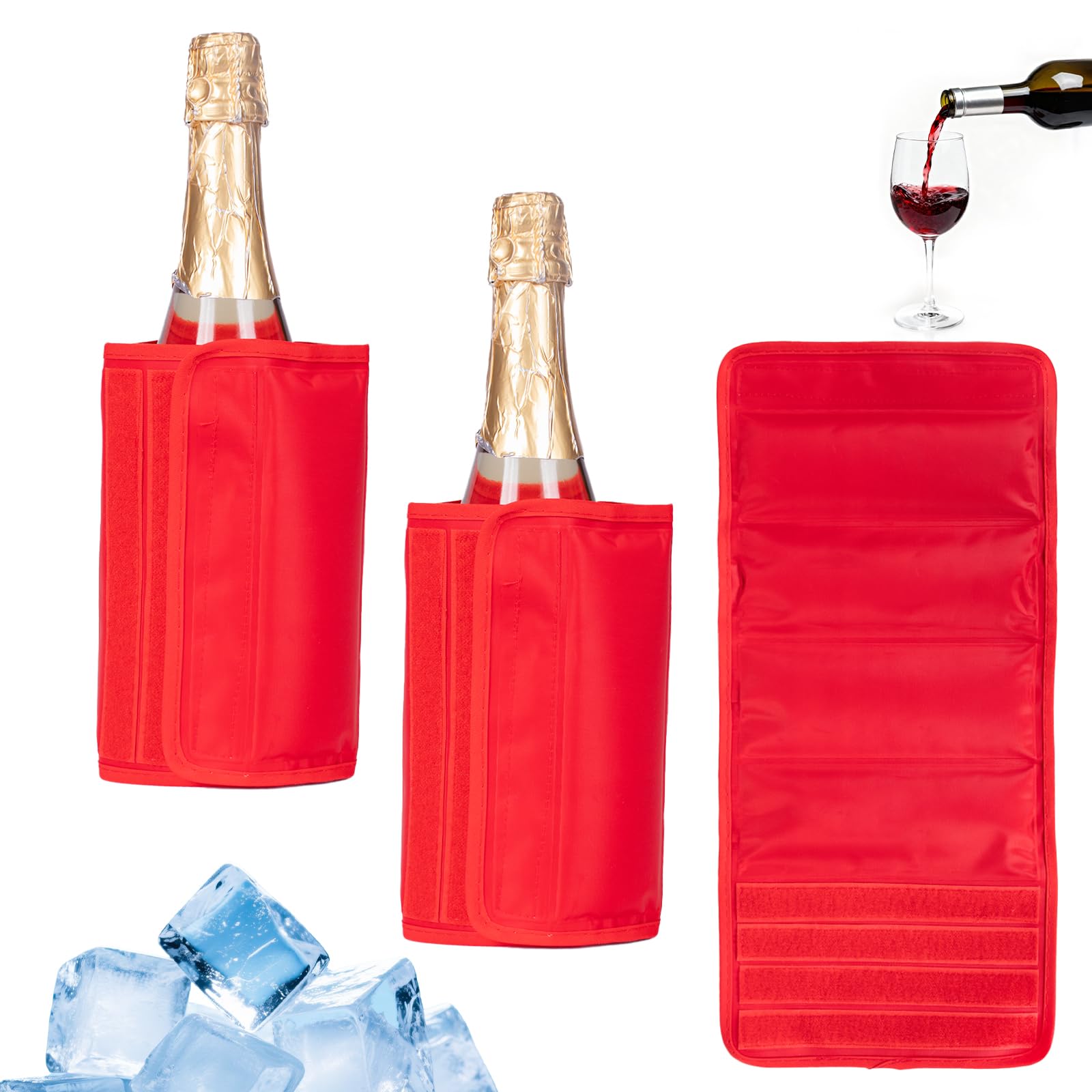 Gel Wine Bottle Cooler Sleeve - Freestanding Carrier for Red, White Wine & Champagne - Reusable Chilling Sleeve with Secure Fit