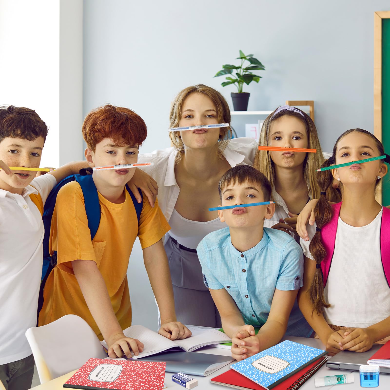 Gilprop 6-teiliges Schulbedarfsset, 47-teiliges vorgefülltes Schulgeschenk-Set | Back to School Supplies, Fit Primary Middle Bundle Essential Stuff Bulk, Pen Notebook Stationery Included, for Kid Girl Boy