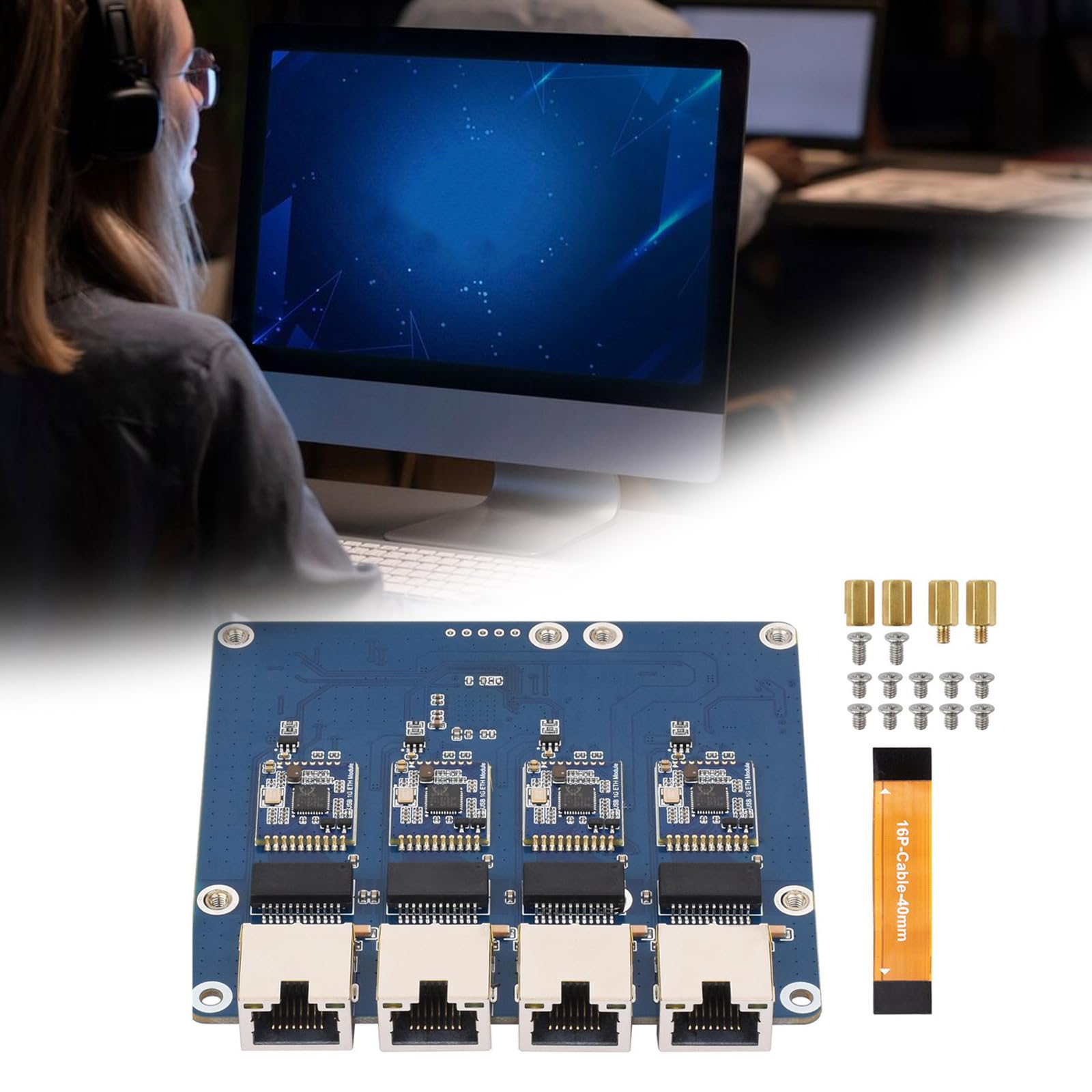 Scheda di espansione di rete PCIe di alta compatibilità con 4 porte spine giocano l'adattatore stabile dei sistemi multipli