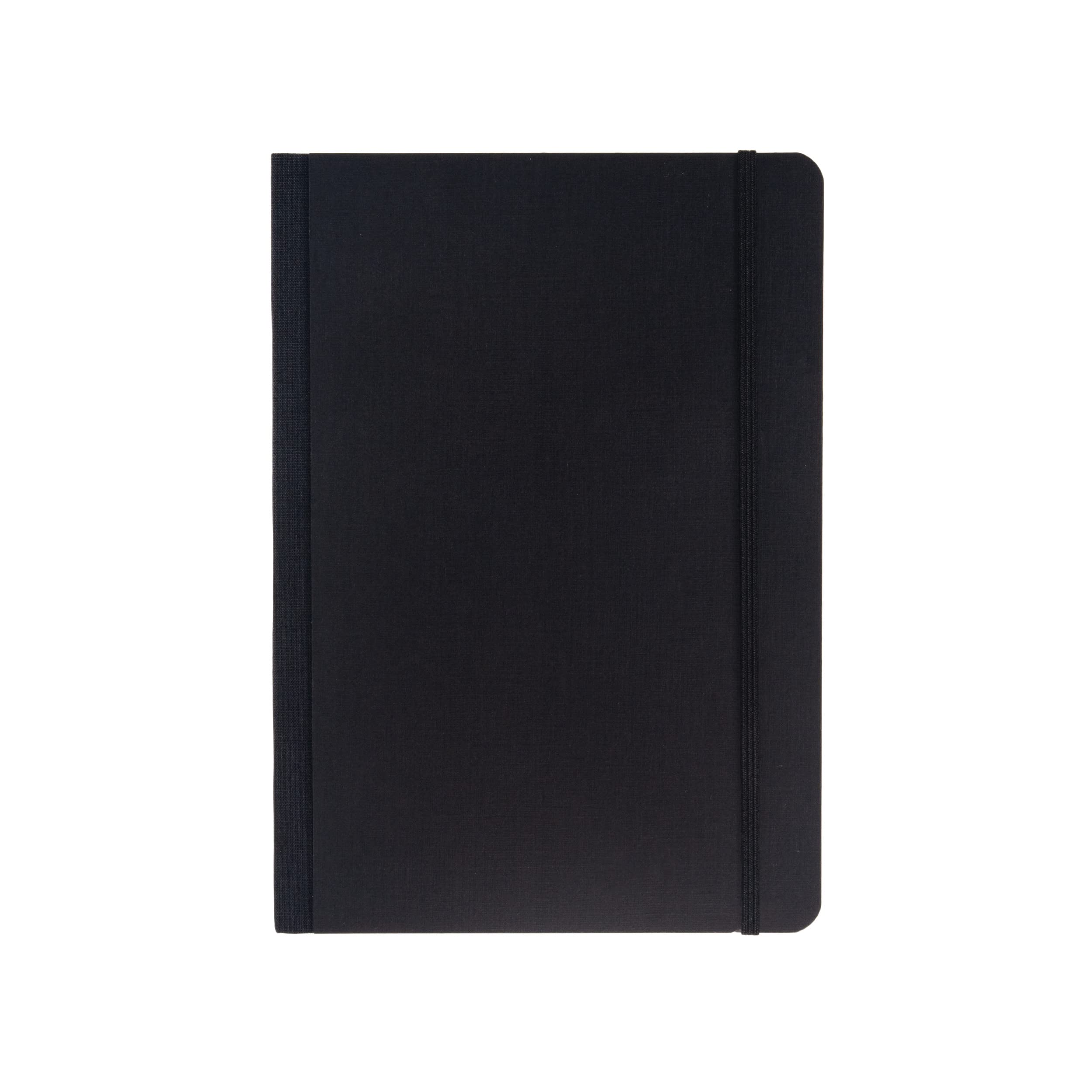 Fabriano Ecoqua Plus Fabric-Bound Notebook, 5.8" x 8.3", A5, Dotted, Black