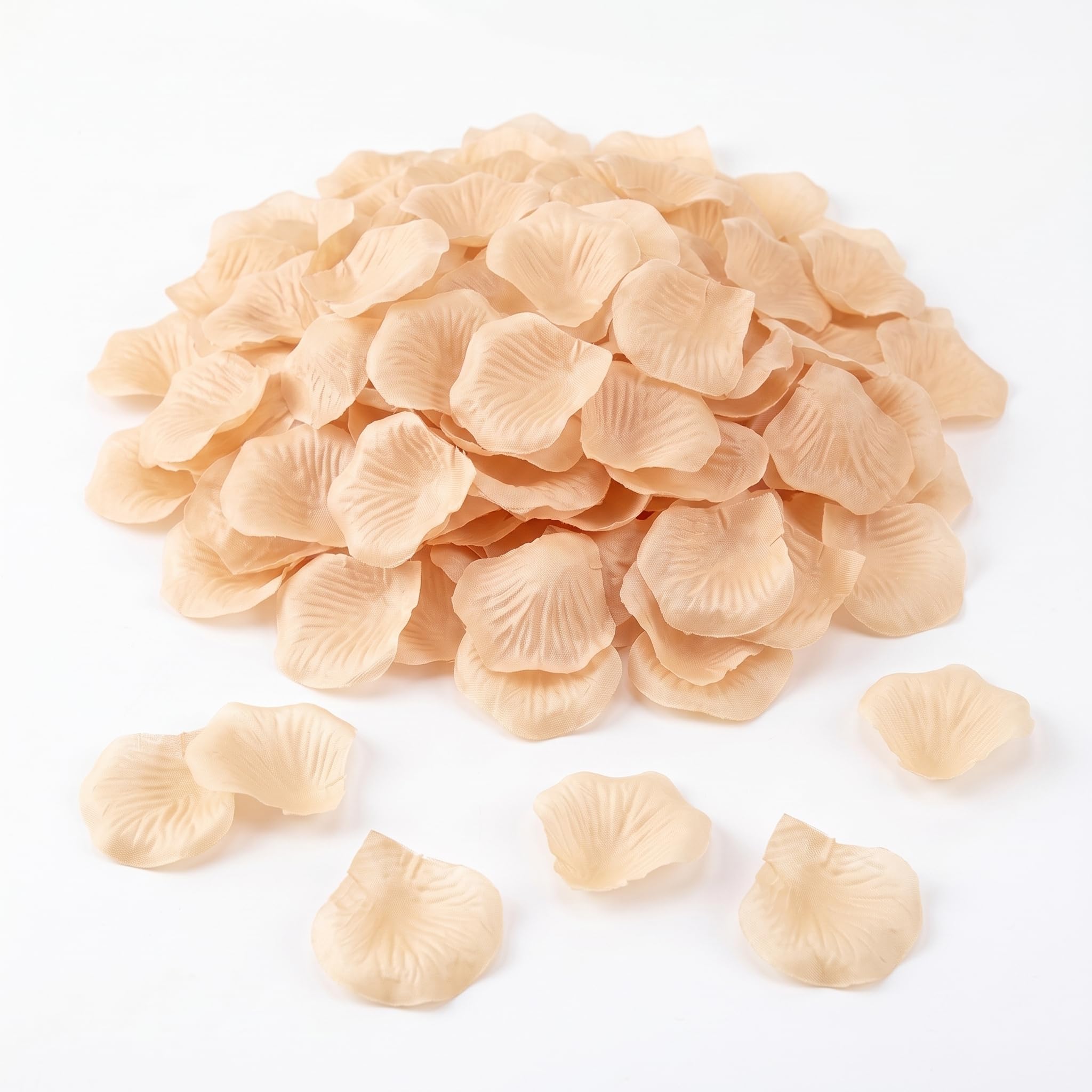 Ertzinla 3000Pcs Champagne Artificial Rose Petals, Non-Woven Realistic Fake Petals for Wedding Valentine's Day Romantic Decor (3000, Champagne)