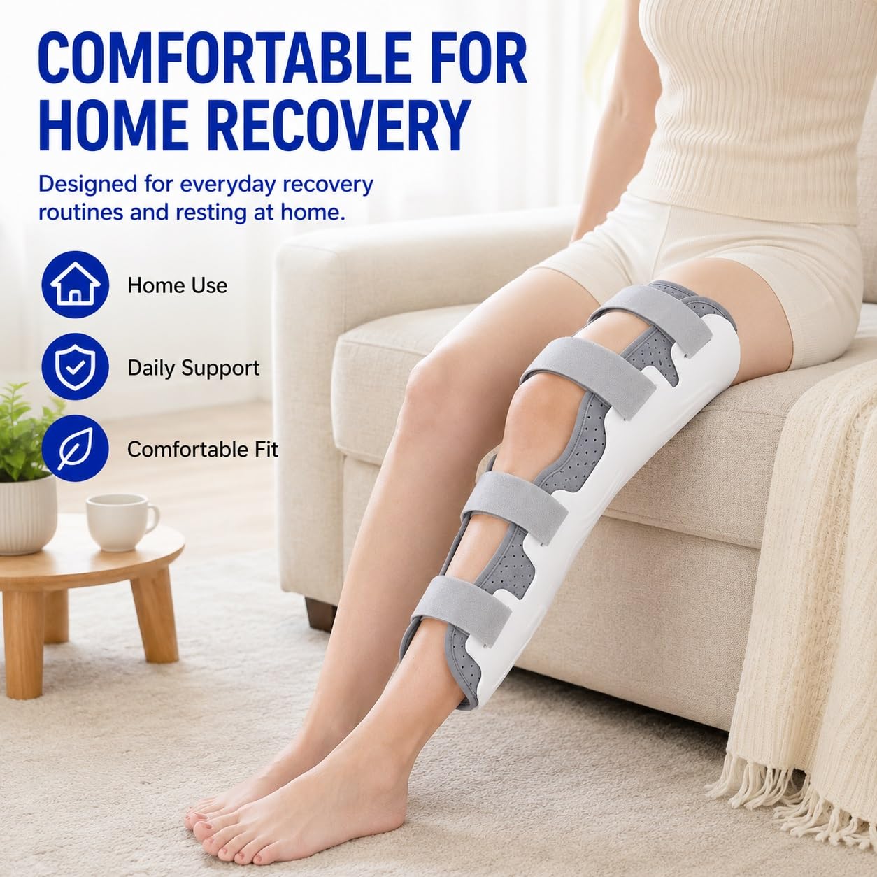 Genérico Inmovilizador de Rodilla Mujeres y Hombres, estabilizador de Pierna Ajustable para recuperación postoperatoria, Rotura de ligamento Cruzado Anterior (LCA), lesión de menisco (LCM),