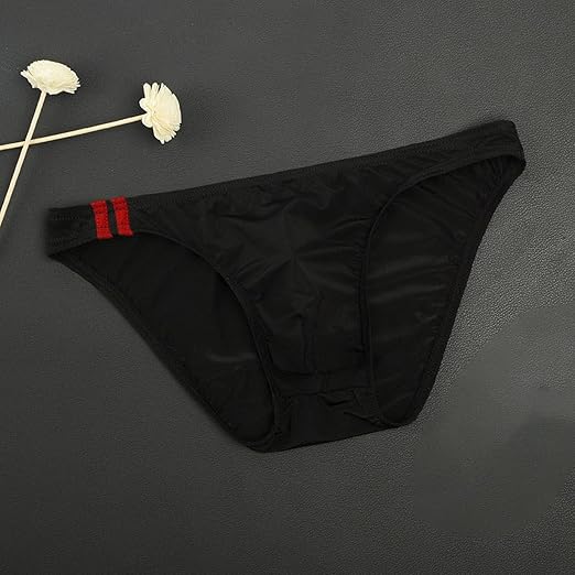 Faringoto Mannen Ondergoed Jockstrap Transparant Rekbaar Mini Bikini String Pouch, Zwart, M