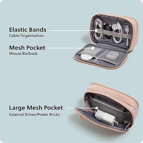 Miniatura 5 de U Brands Organizador de pana con doble cremallera, 8 x 5.25 x 2.5 pulgadas, rosa polvoriento