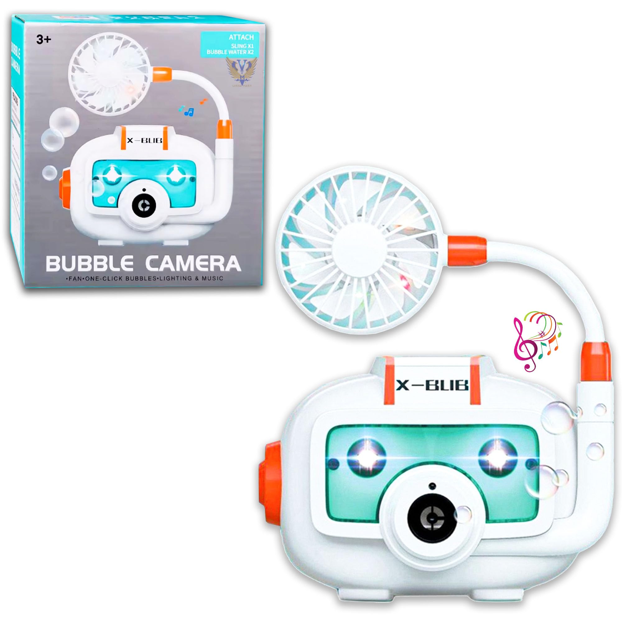Versa-Mart Kids Bubble Camera with Fan, Music and Lights Fun Toy for Children