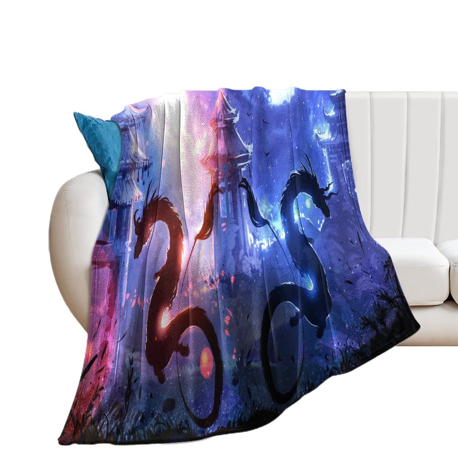Couverture de canapé super doux legend art dragon plaid imprimé chaud 150x200