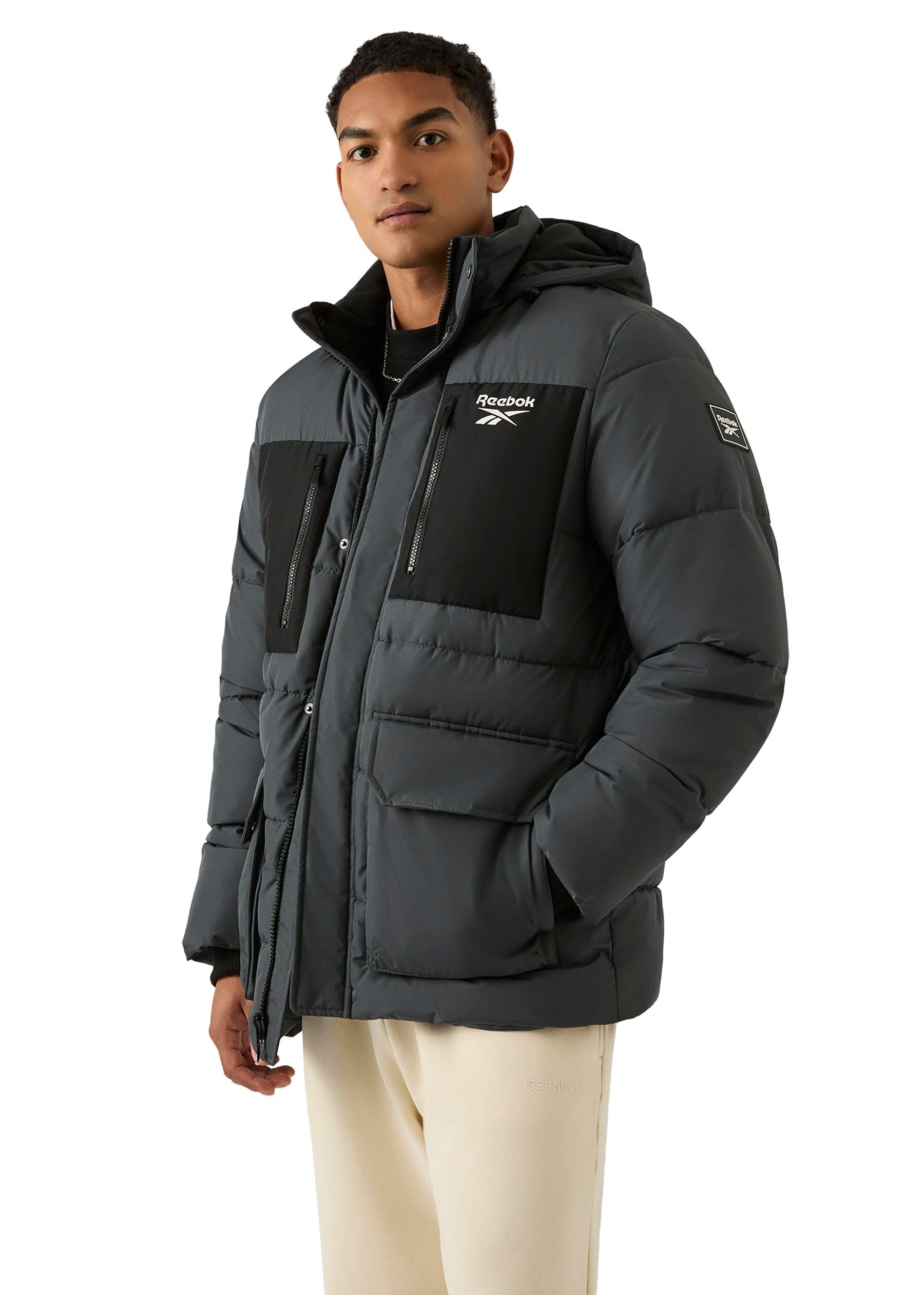 Reebok Puffer Parka Jacket - Charcoal - Men's - Size L