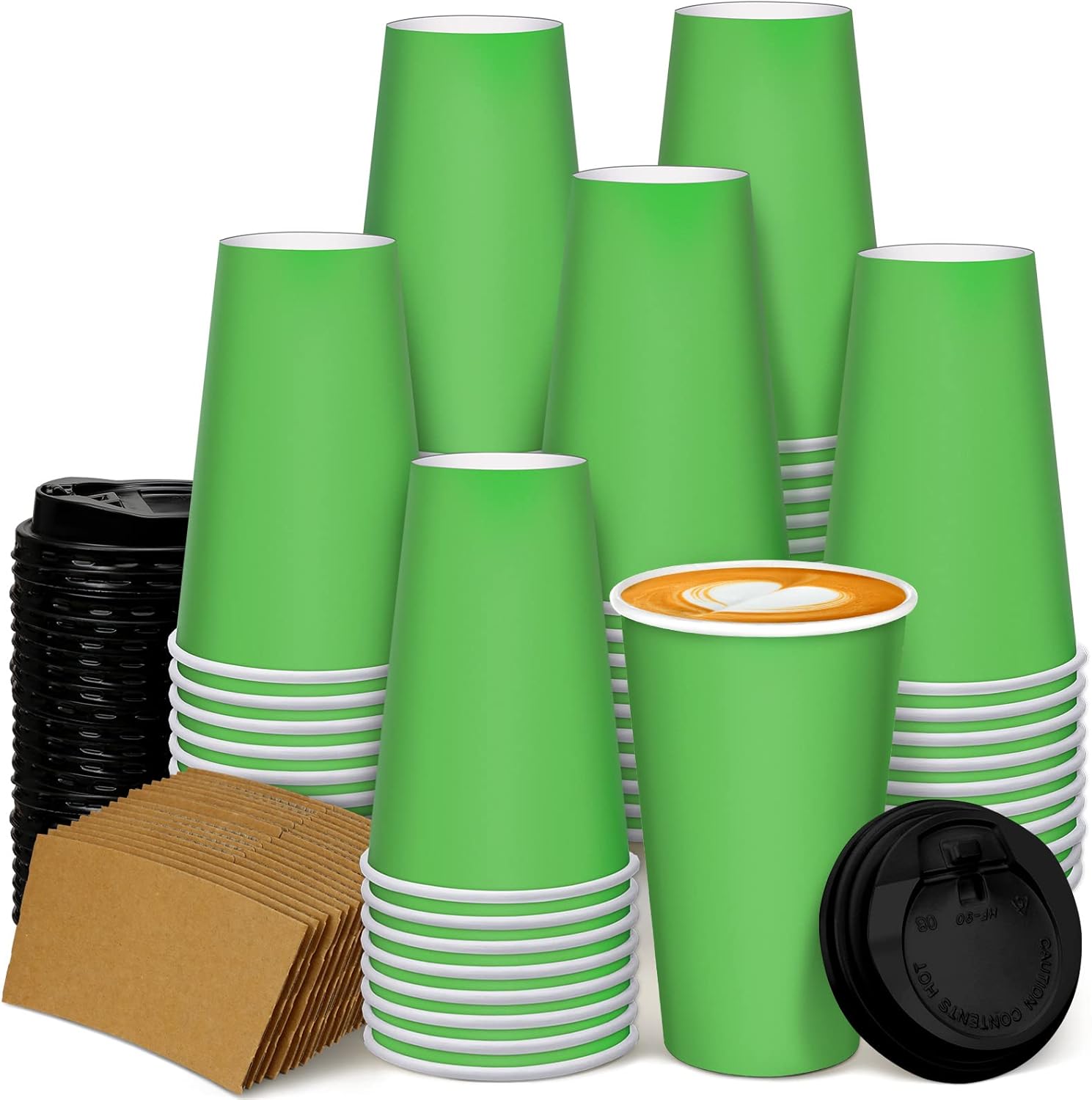 Hoolerry 90 Pcs 16 oz Disposable Coffee Cups Paper Cups