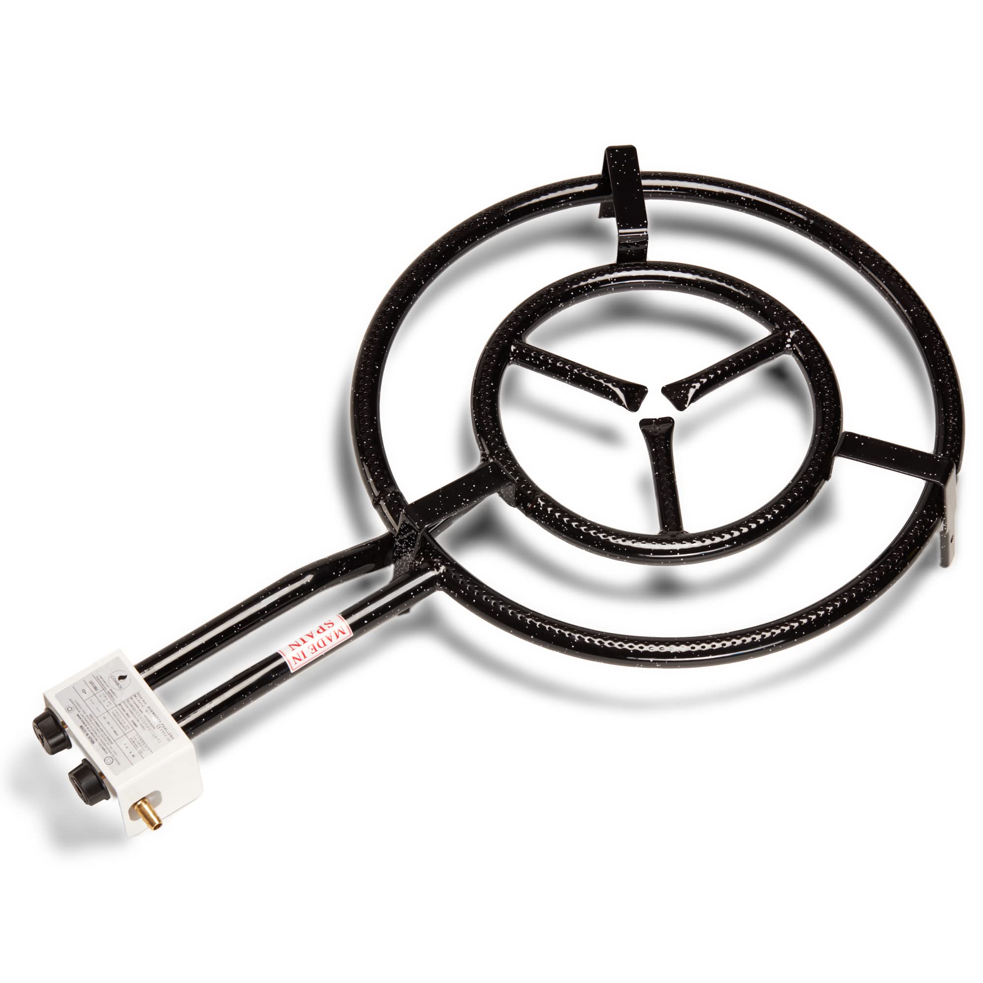 Kit Réchaud Paella COMBOI 50cm - Brûleur Gaz, 2 Poêles Acier, Pieds Renforcés Et Livre Recettes