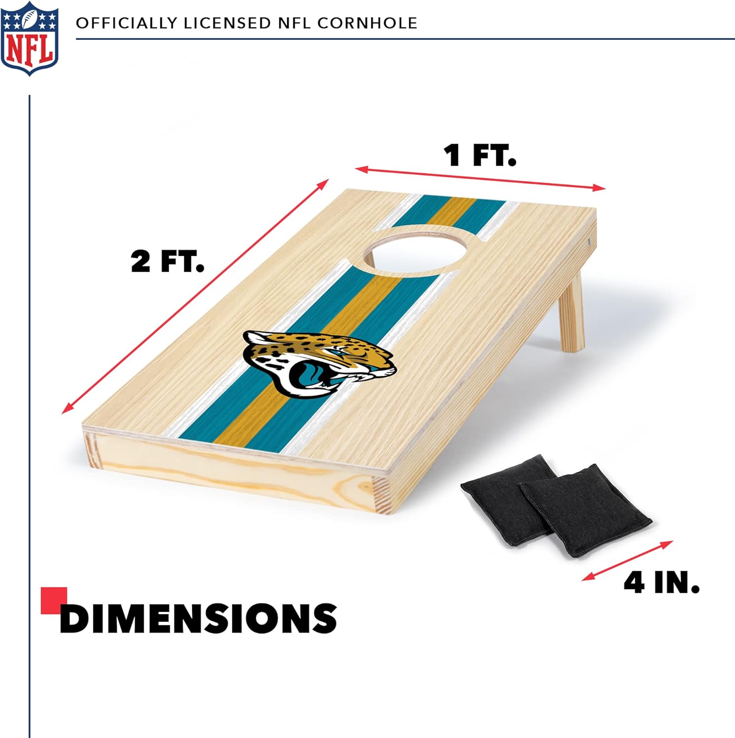 Wild Sports NFL Football 1' x 2' Travel Size Set with Direct Print HD Team Graphics – Great Gift for Any Sports Fan! Bean Bag Toss Family Games for Outdoor Play