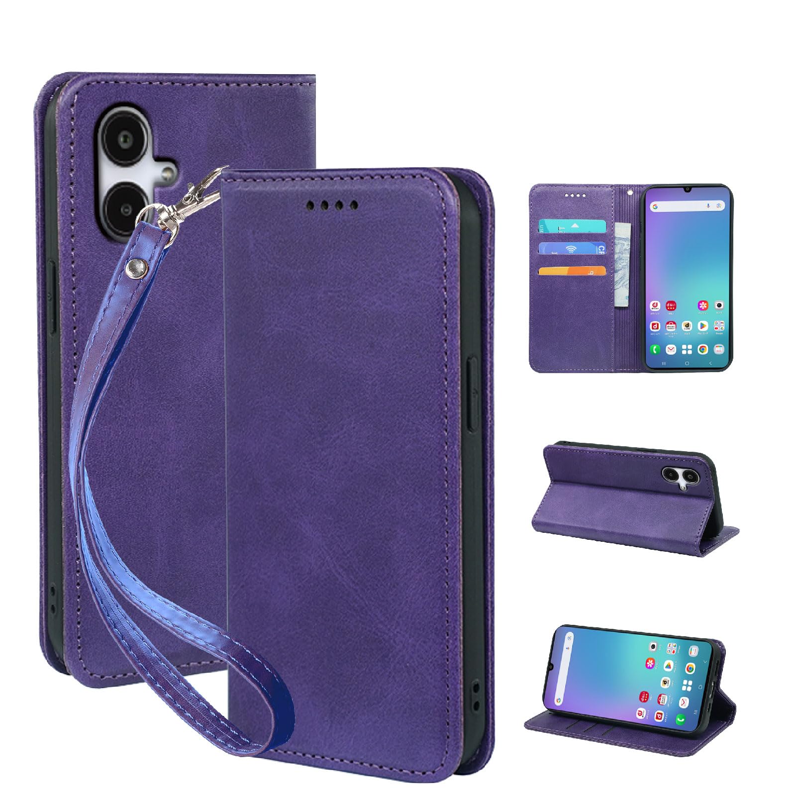 Seninh 対応 Galaxy A25 5G 用の ケース 手帳型 SC-53F SCG33 スマホケース ギャラクシーA25 5G 携帯ケースgalaxya25 ケース 財布型 耐衝撃 カード収納 高級PUレザー マグネット スタンド機能付き おしゃれ 携帯カバー 深い紫 XNWA25RPG