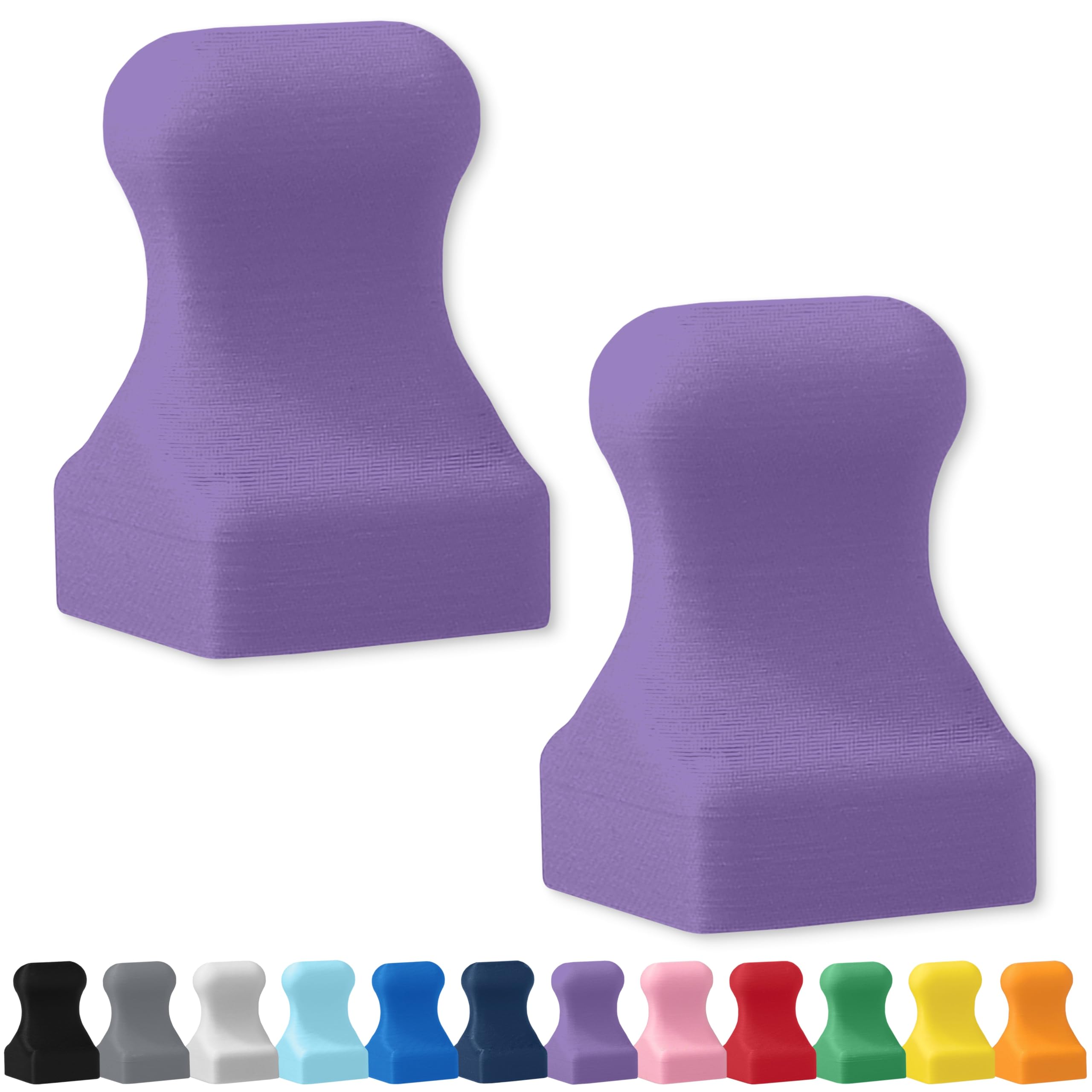 Glassboard Studio Periwinkle Purple Pawn Minipawn Magnet - Strong Neodymium Rare Earth Magnets For Fridge, Whiteboard, Locker & Magnetic Glassboards - Crafting & Office Use - Strong Fridge Magnets (Periwinkle Purple, 2)