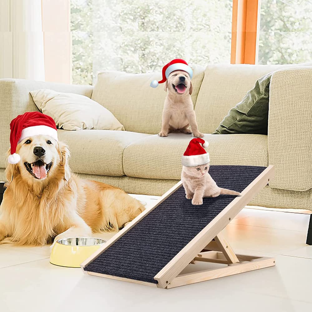 Efan - Rampa per cani da 70 cm, in legno massiccio per animali domestici, scala per cani e auto, regolabile in altezza