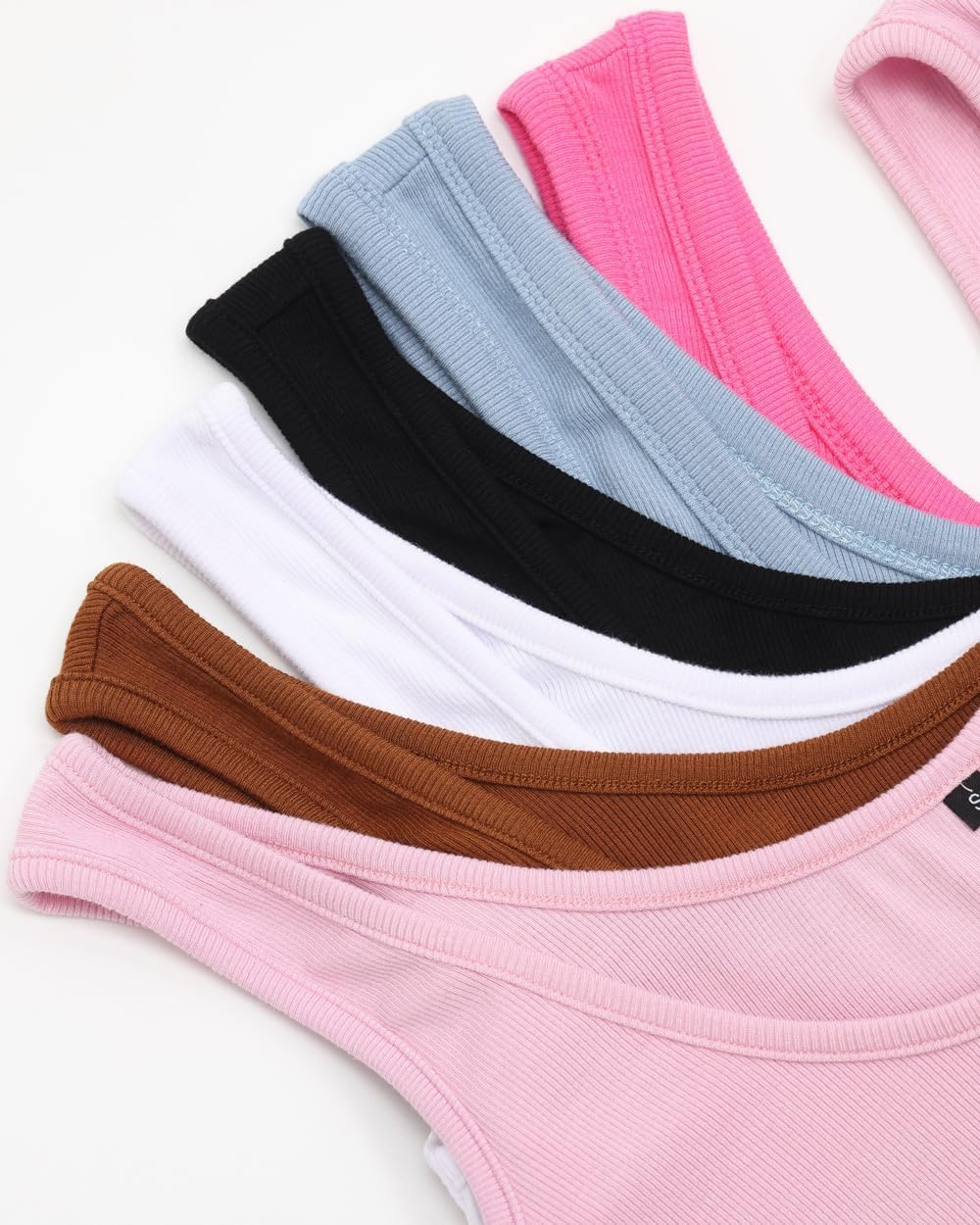ELFIN Damski tank top na lato, seksowny top z dekoltem w kształcie litery U, bez rękawów, krój slim fit, Henley, top z zapięciem na guziki