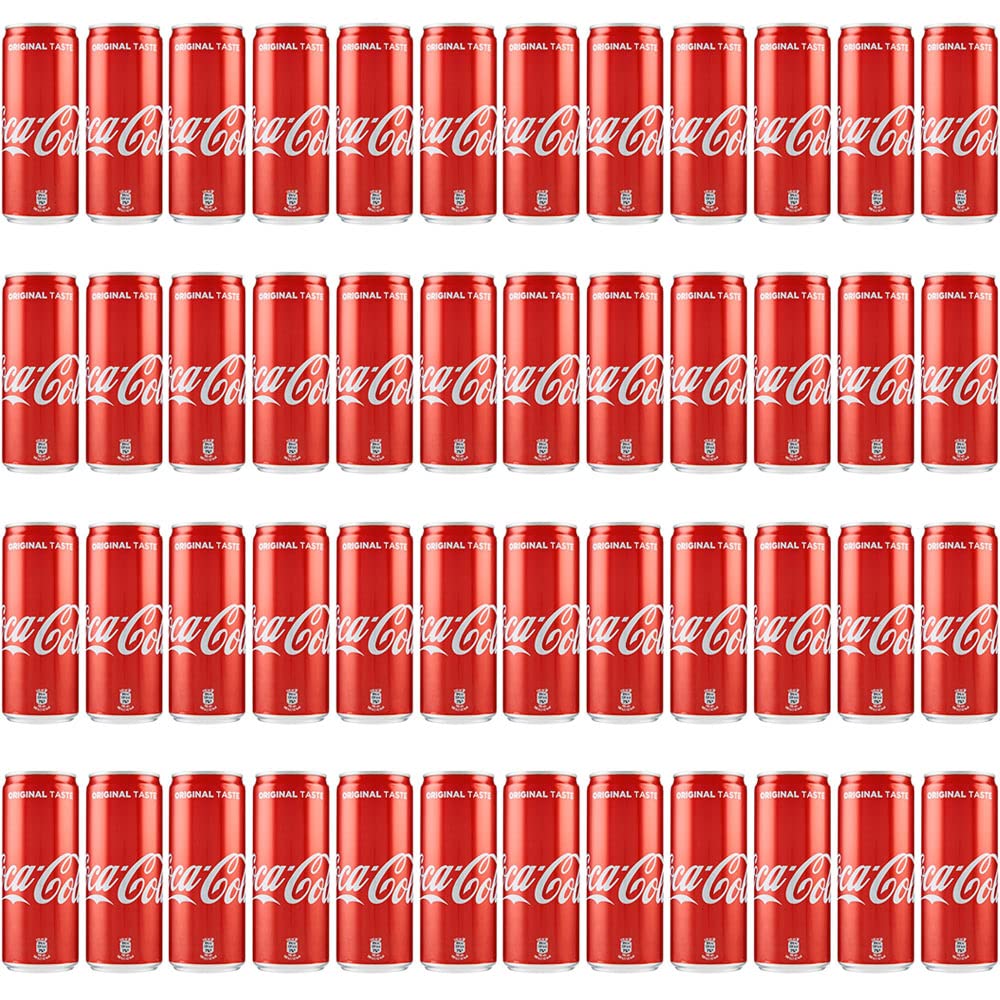 Lot de 48 boîtes de Coca-Cola Original Taste Cola 330 ml Boisson italienne sans alcool