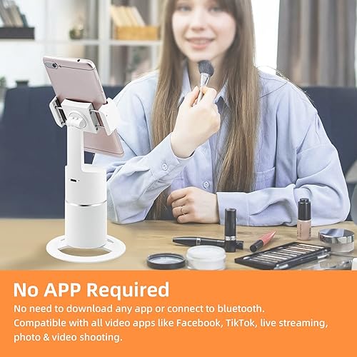Vista 25 de Mcbazel Trípode de seguimiento facial automático, no requiere aplicación, batería recargable, rotación de 360°, soporte de seguimiento de teléfono