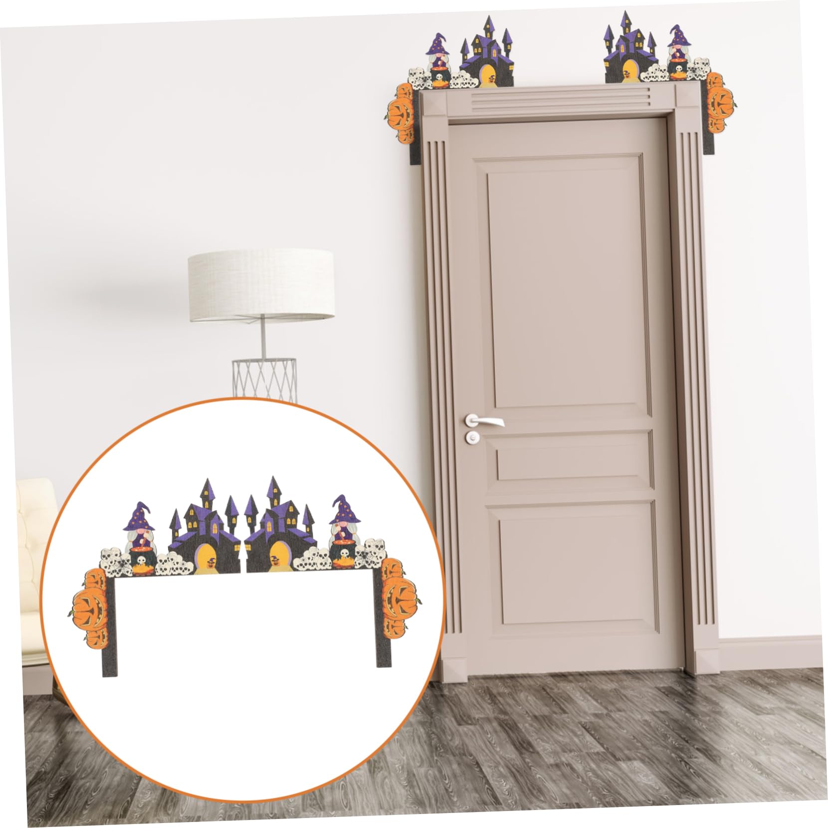 Cabilock 5 Sätze Halloween-türrahmenaufkleber Halloween-tür-eckschild Spukhaus-fensterrahmen- Türecke Mit Kürbisschädel Interessantes Halloween-Ornament Spukhaus-tür-eckdekoration Holz